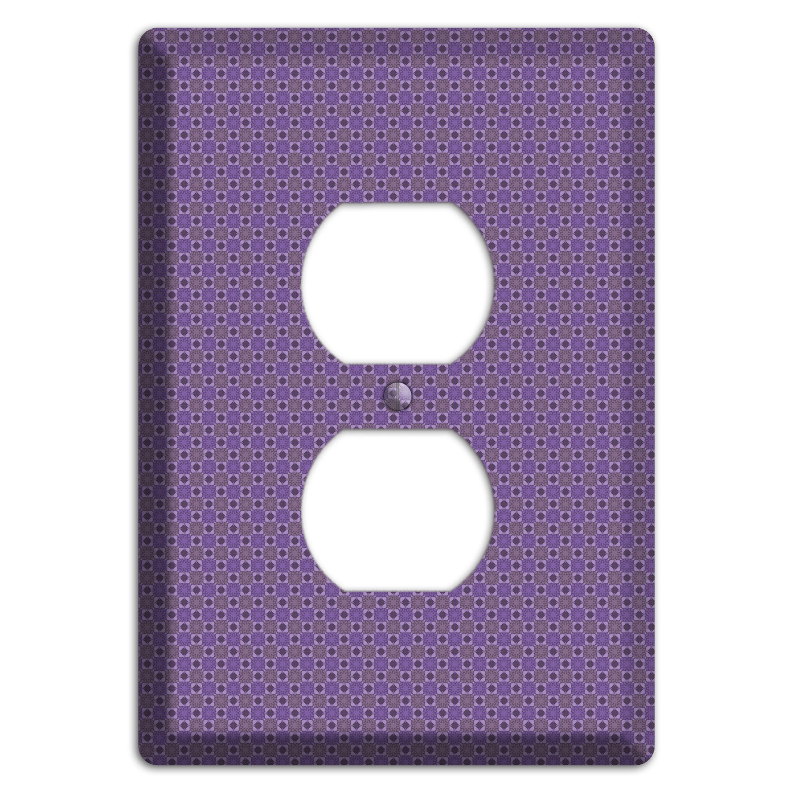 Multi Purple Tiled Duplex Outlet Wallplate
