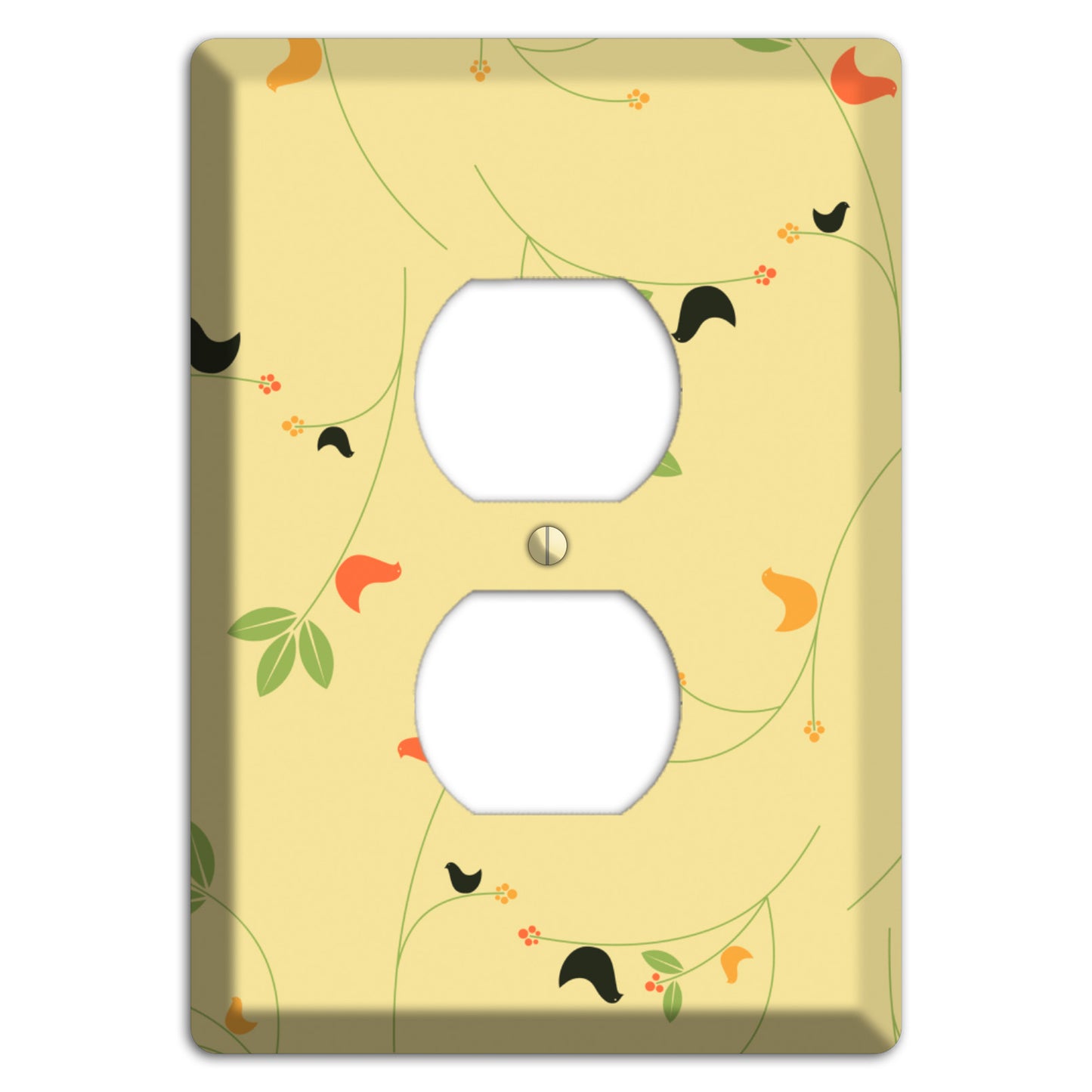 Delicate Yellow Flowers Duplex Outlet Wallplate