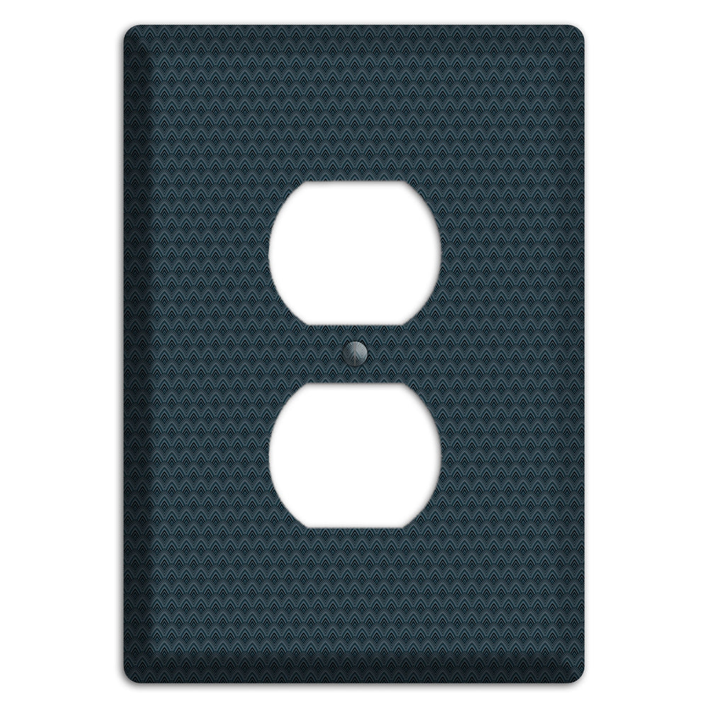 Navy Tiny Scallop Duplex Outlet Wallplate