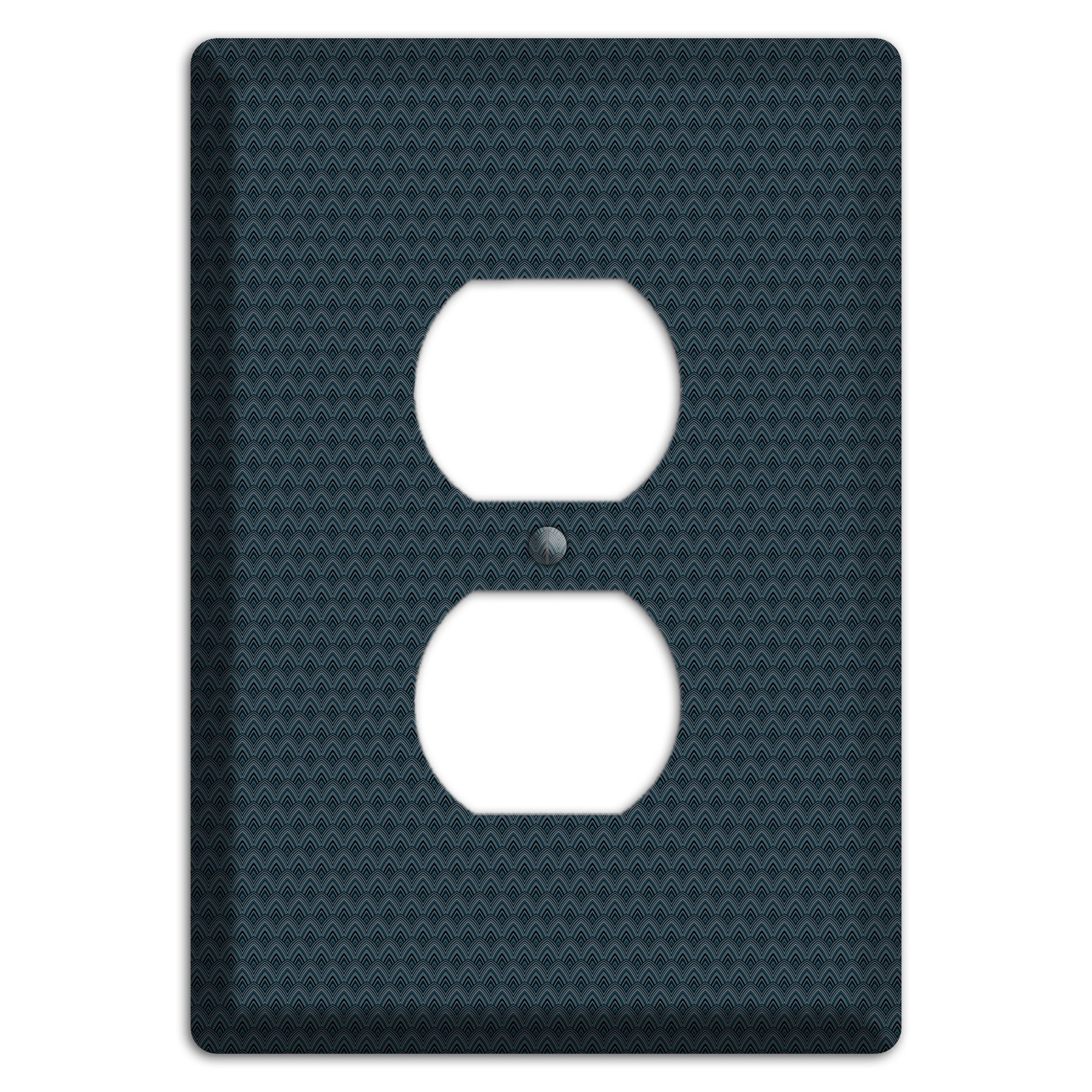 Navy Tiny Scallop Duplex Outlet Wallplate