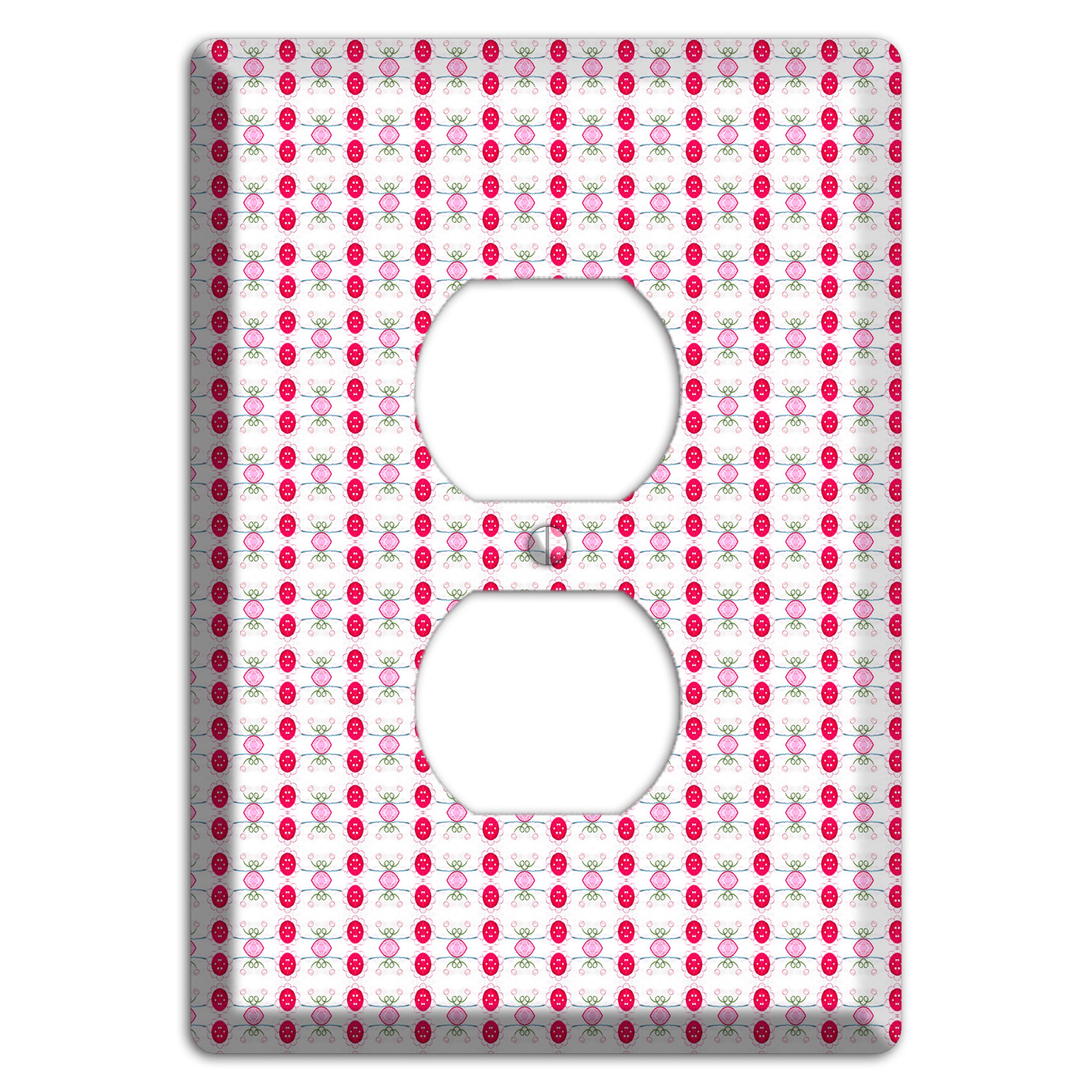 Multi Pink Cartouche Duplex Outlet Wallplate