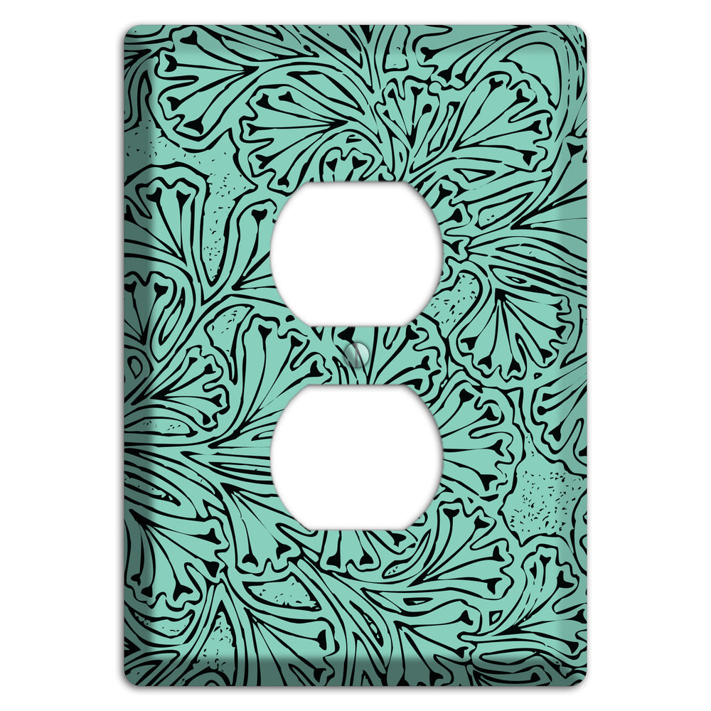 Deco Olive Interlocking Floral Duplex Outlet Wallplate