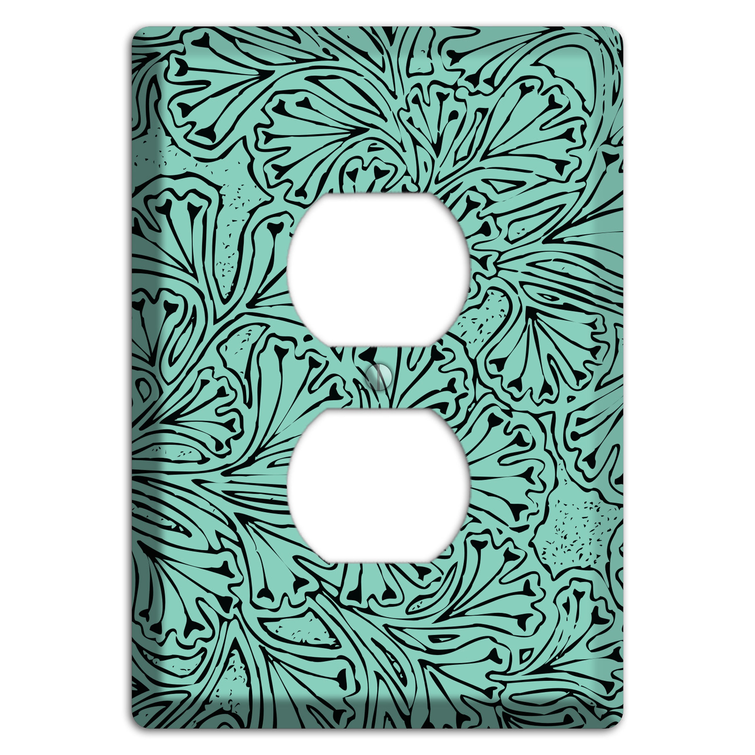 Deco Olive Interlocking Floral Duplex Outlet Wallplate
