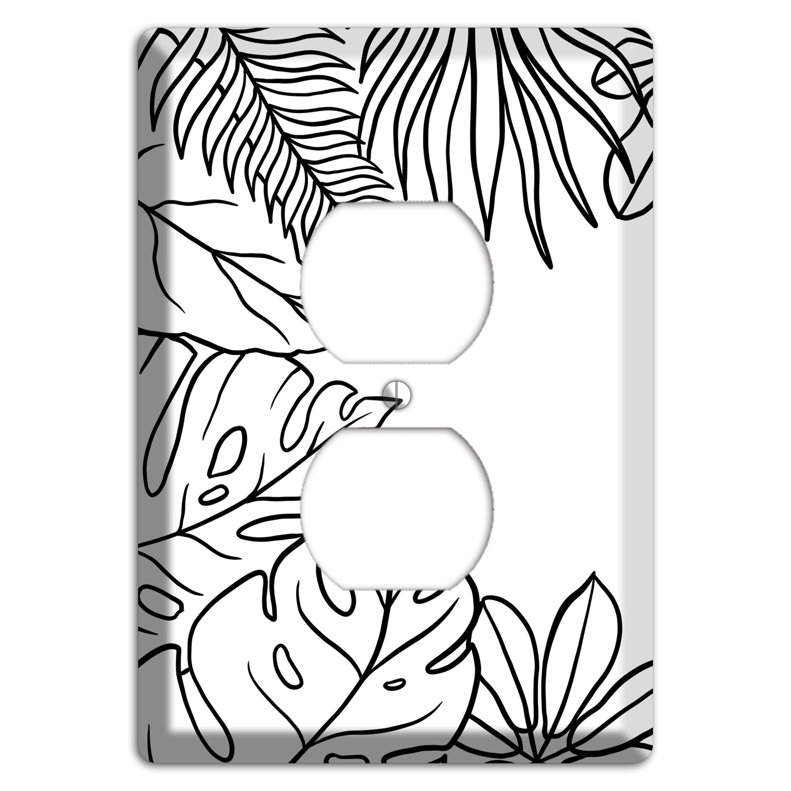 Hand-Drawn Leaves 3 Duplex Outlet Wallplate