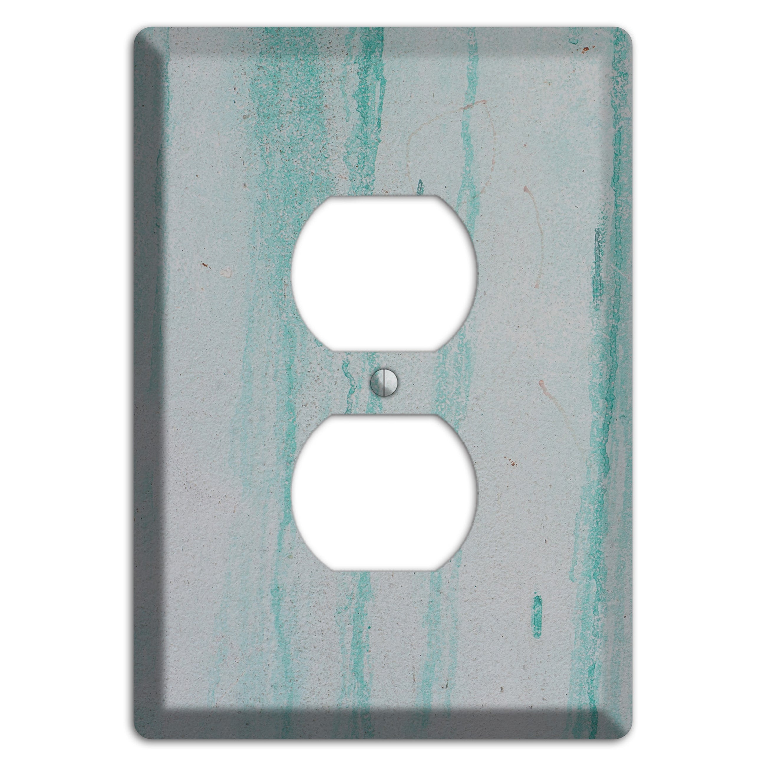 Green Stripes Concrete Duplex Outlet Wallplate
