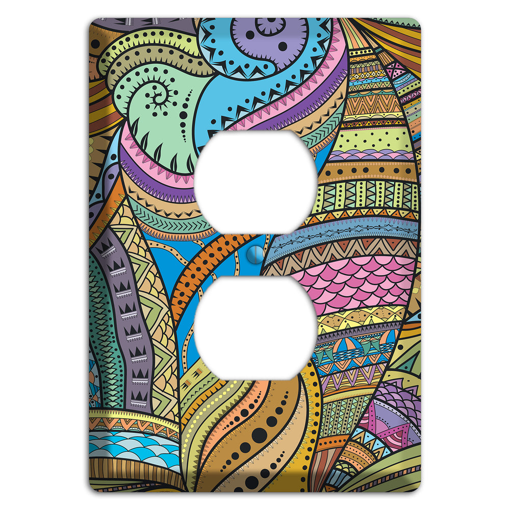 Retro Flourish 6 Duplex Outlet Wallplate