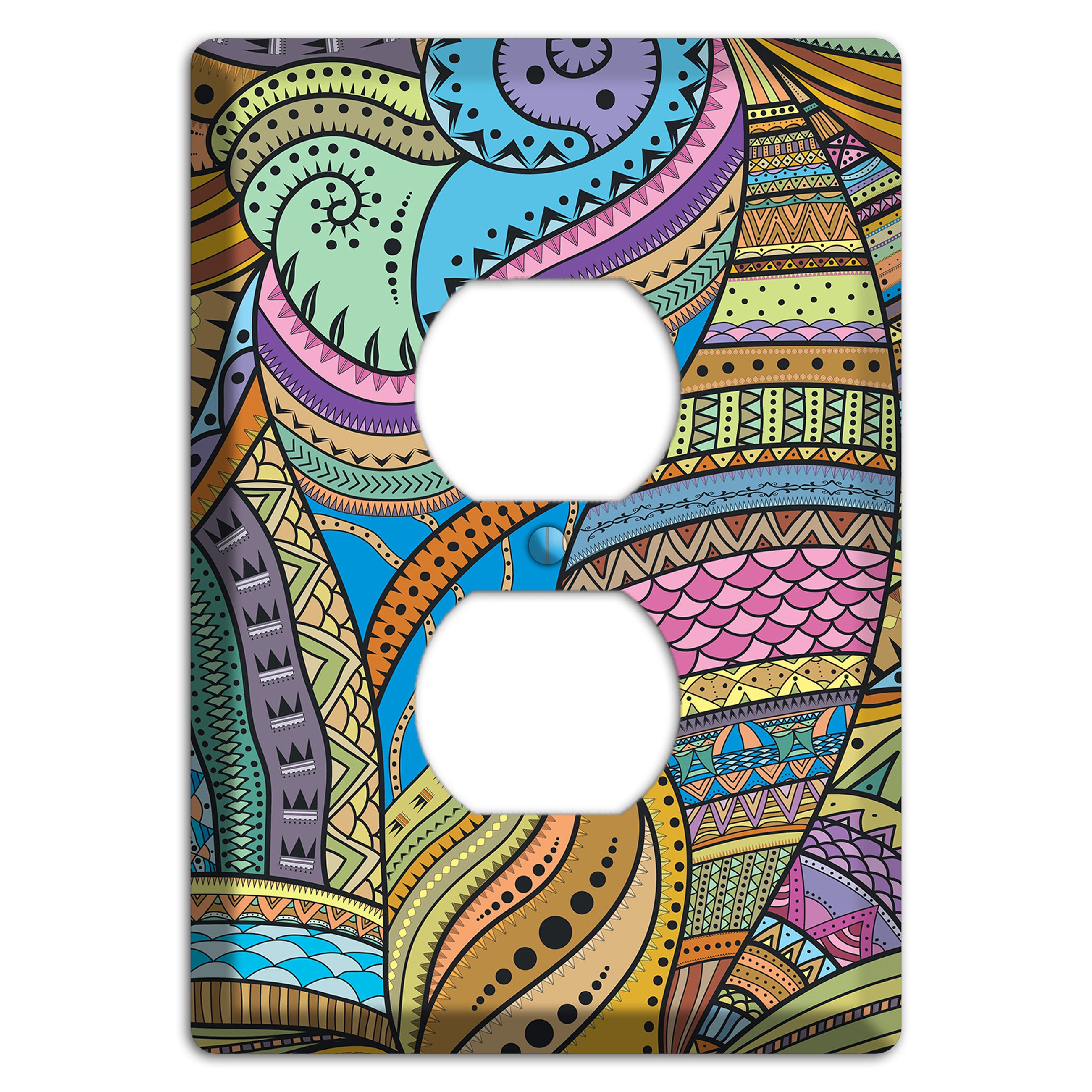 Retro Flourish 6 Duplex Outlet Wallplate