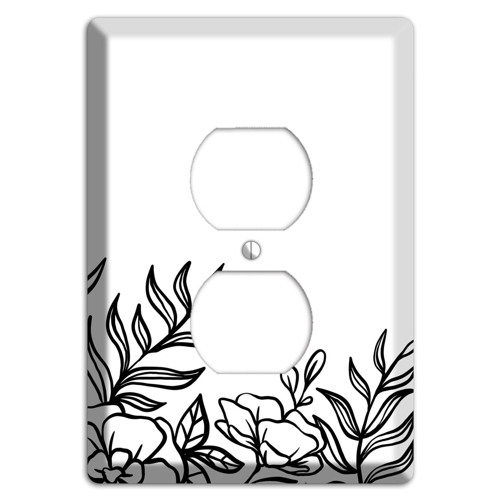 Hand-Drawn Floral 16 Duplex Outlet Wallplate