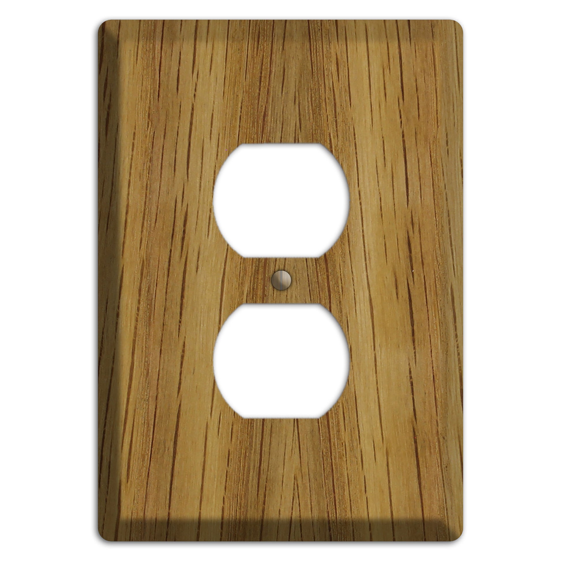 White Oak Wood Duplex Outlet Cover Plate