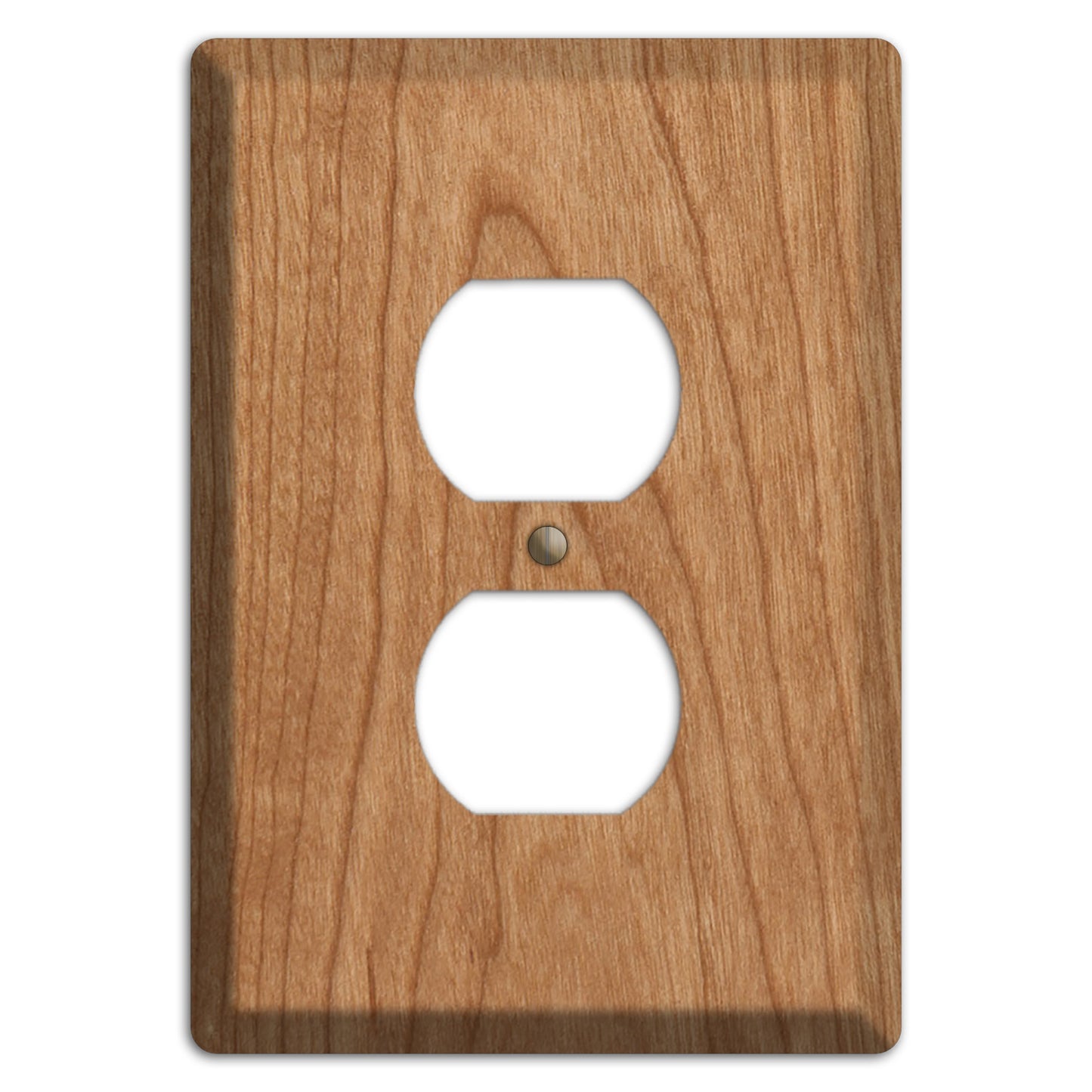 Unfinished Cherry Wood Duplex Outlet Cover Plate