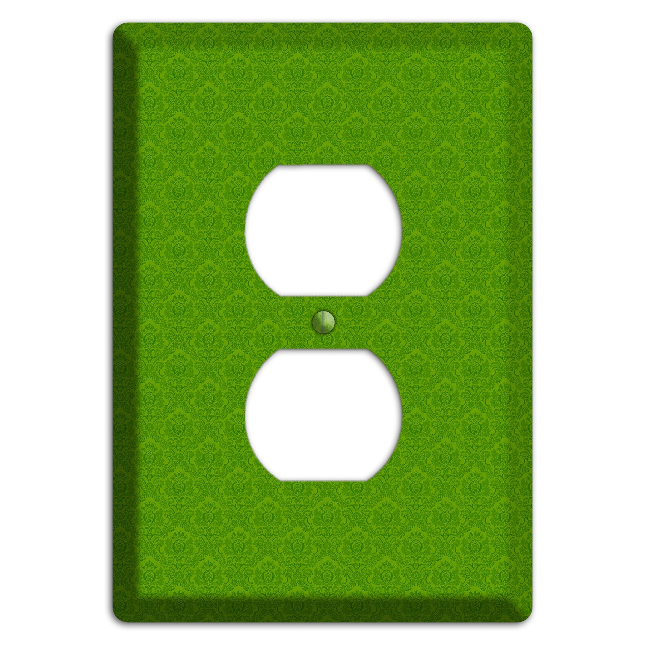 Green Cartouche Duplex Outlet Wallplate