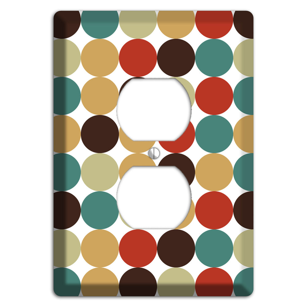 Brown Jade Beige Maroon Tiled Dots Duplex Outlet Wallplate