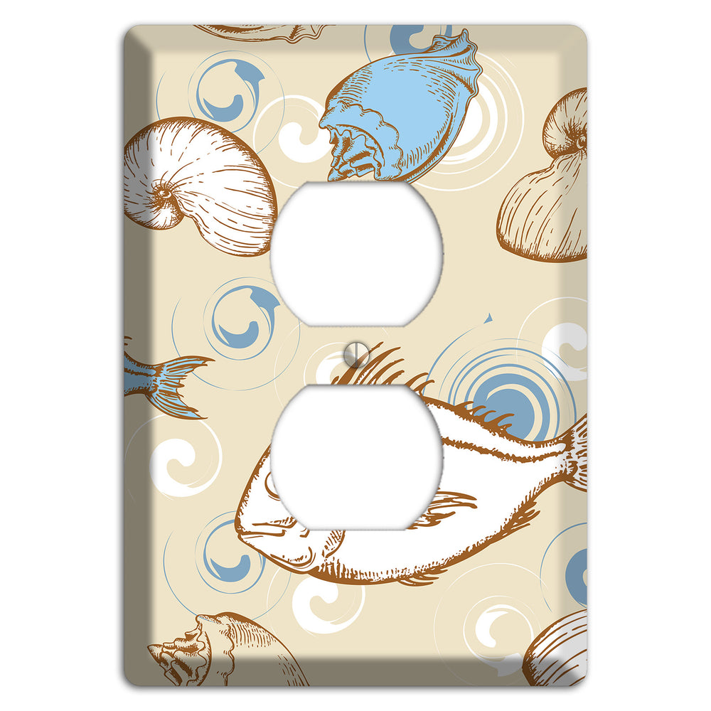 Mixed Sea Life Style 2 Duplex Outlet Wallplate