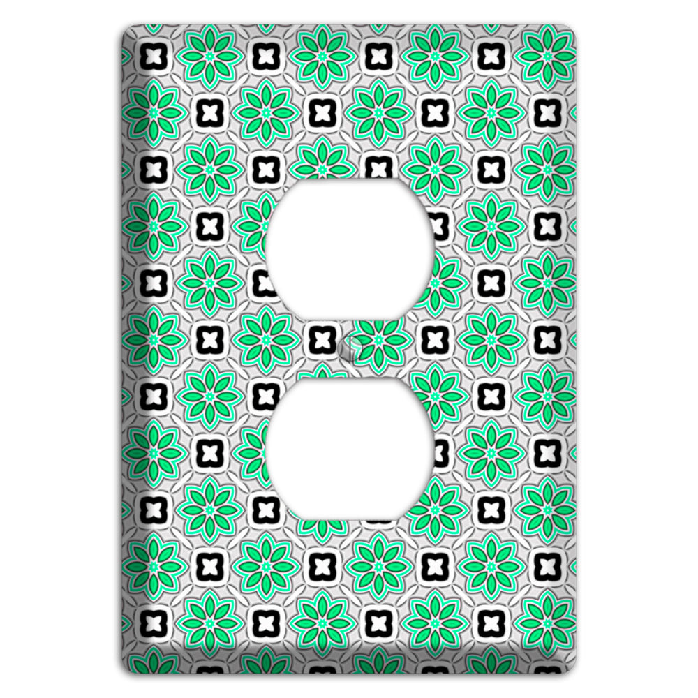 Green Foulard 6 Duplex Outlet Wallplate