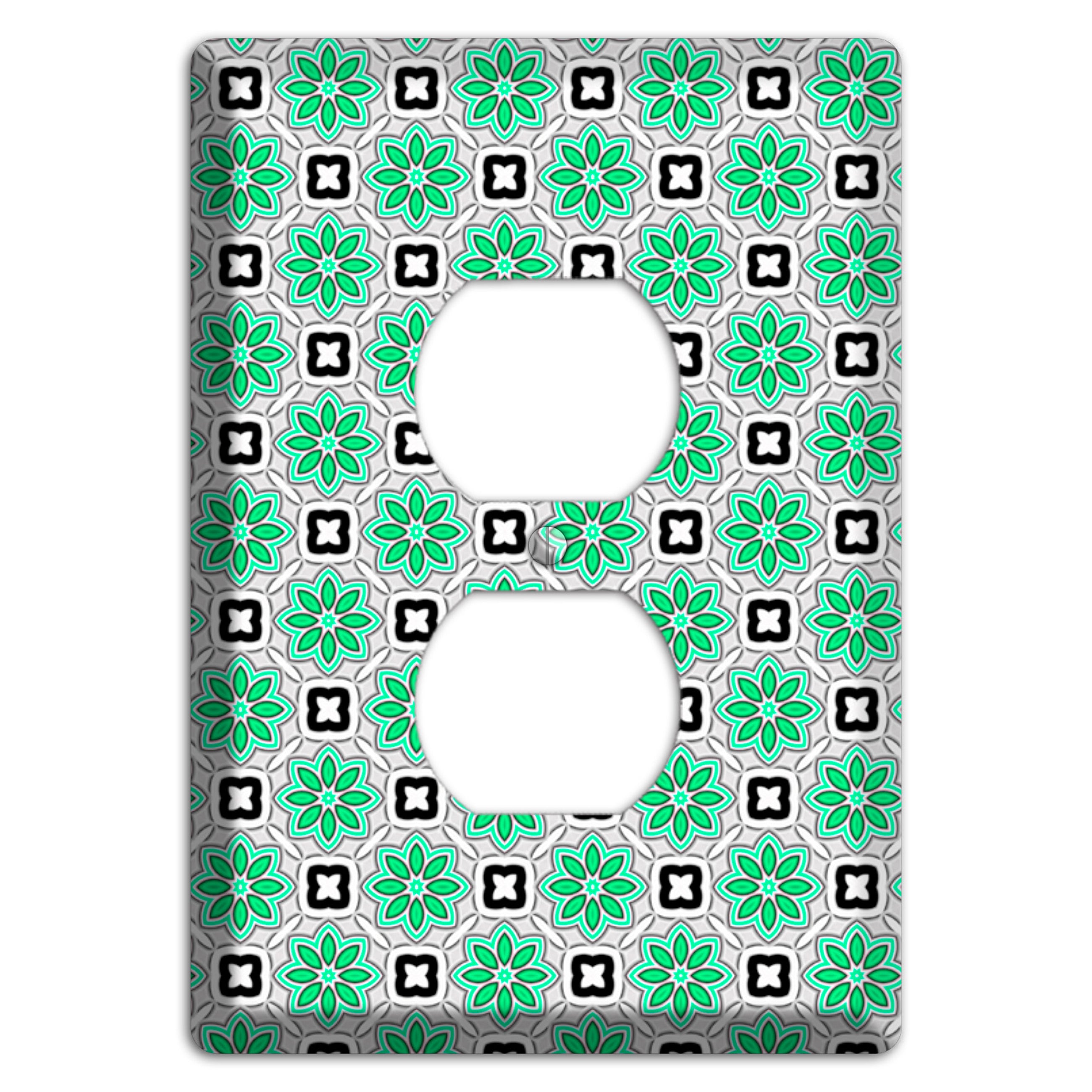 Green Foulard 6 Duplex Outlet Wallplate