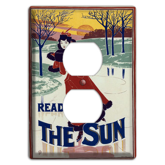 The Sun Vintage Poster Duplex Outlet Wallplate