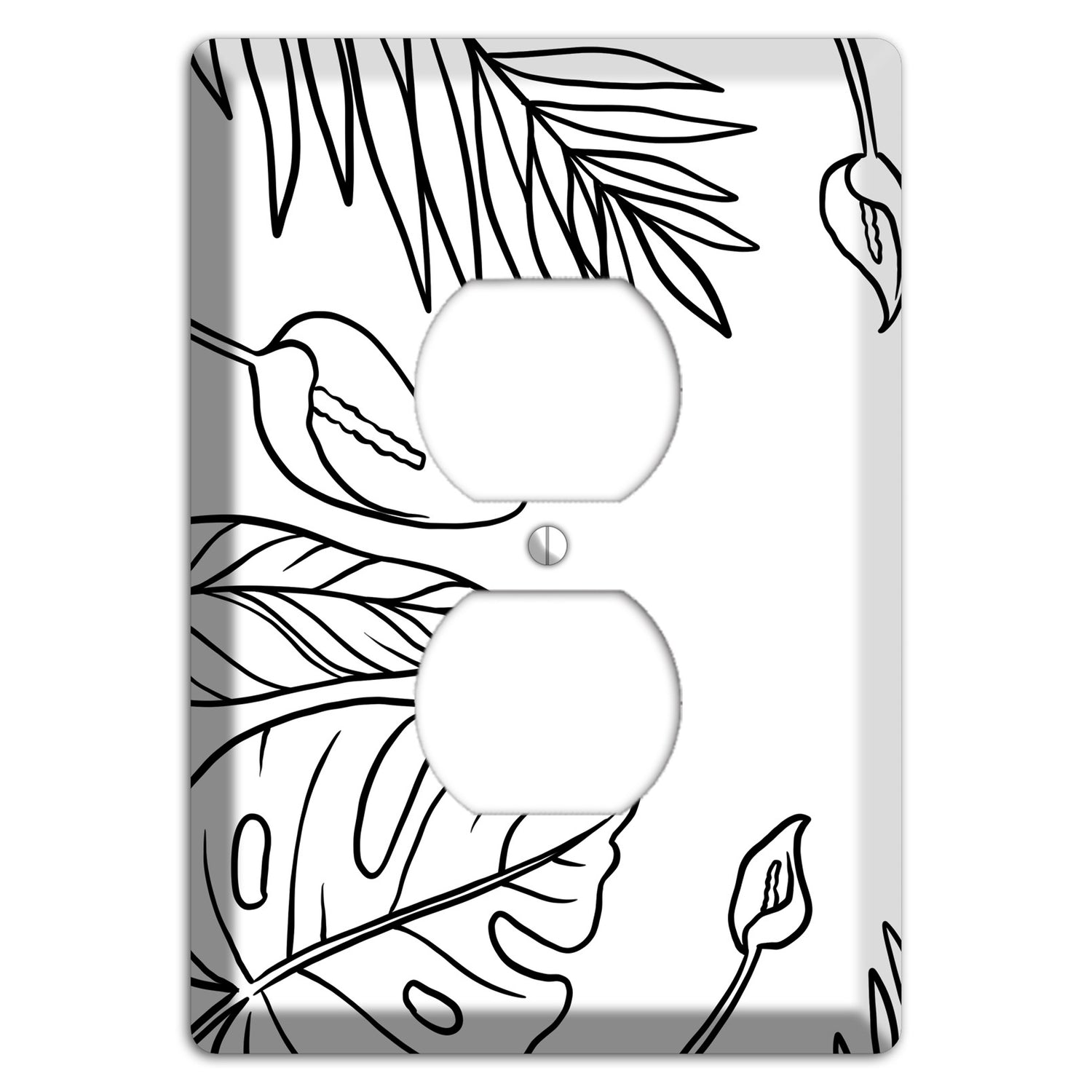 Hand-Drawn Leaves 1 Duplex Outlet Wallplate