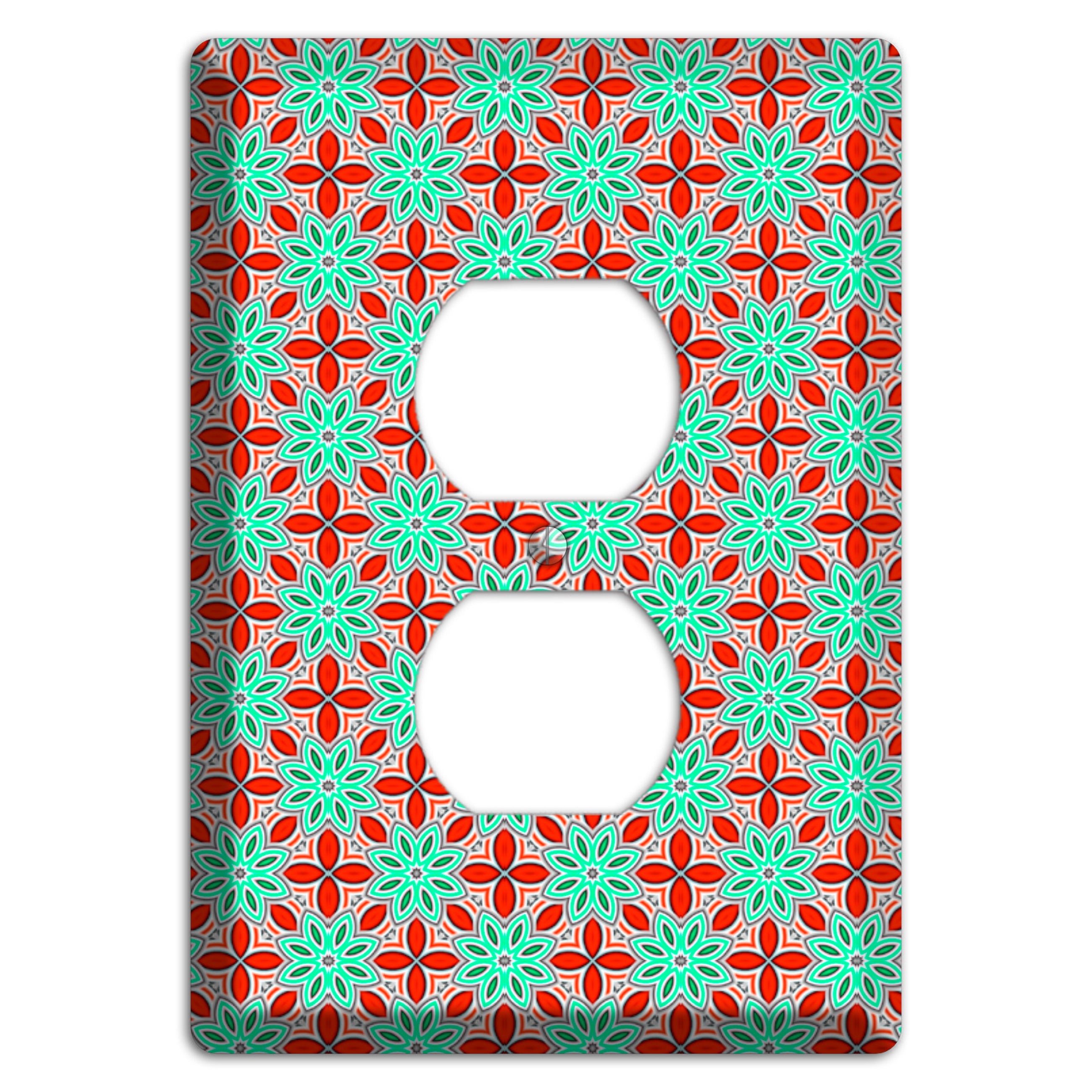 Green and Red Foulard Duplex Outlet Wallplate