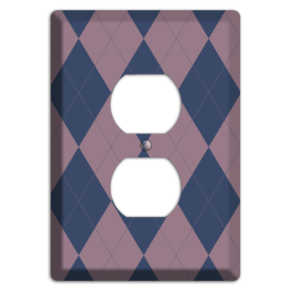 Purple Argyle Duplex Outlet Wallplate