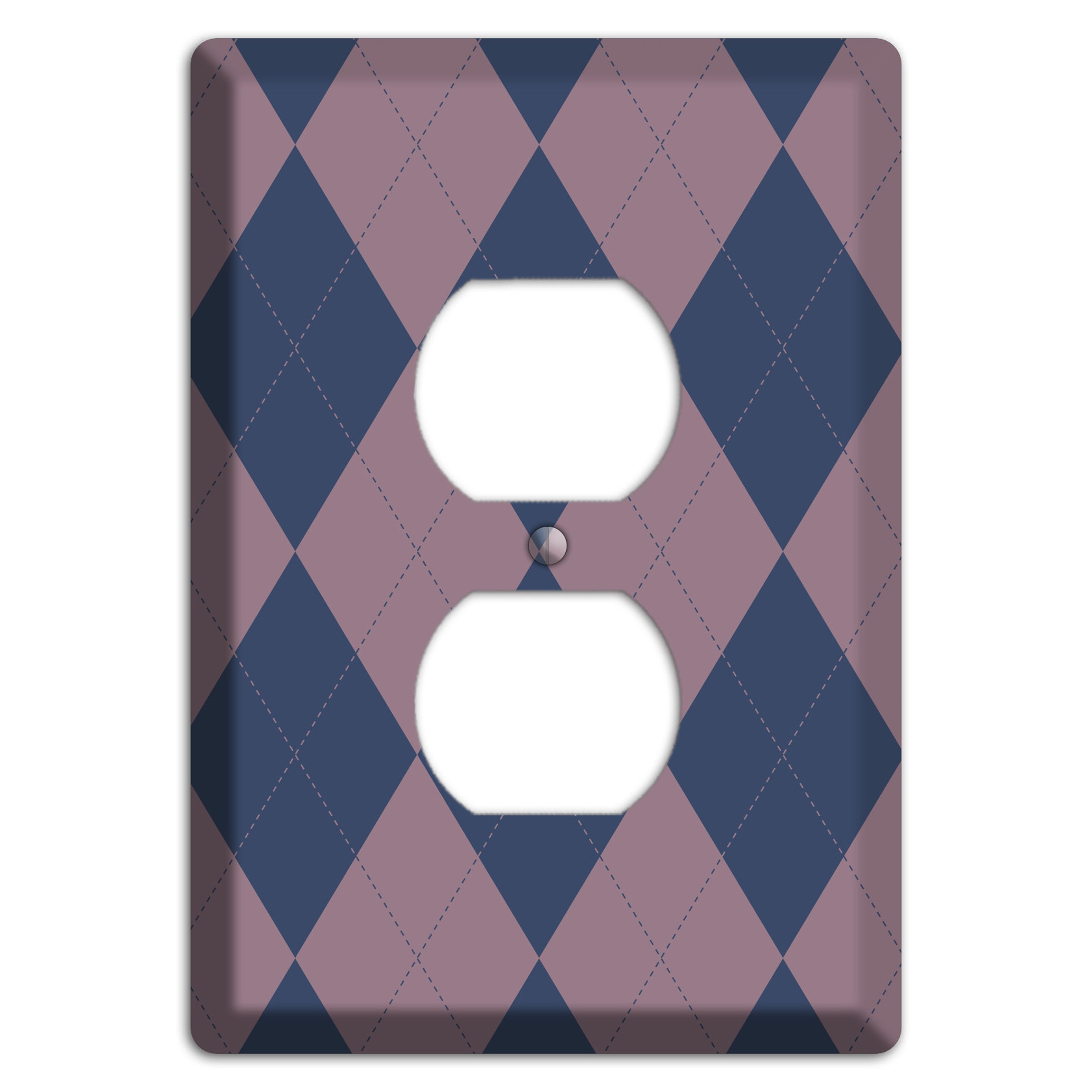 Purple Argyle Duplex Outlet Wallplate