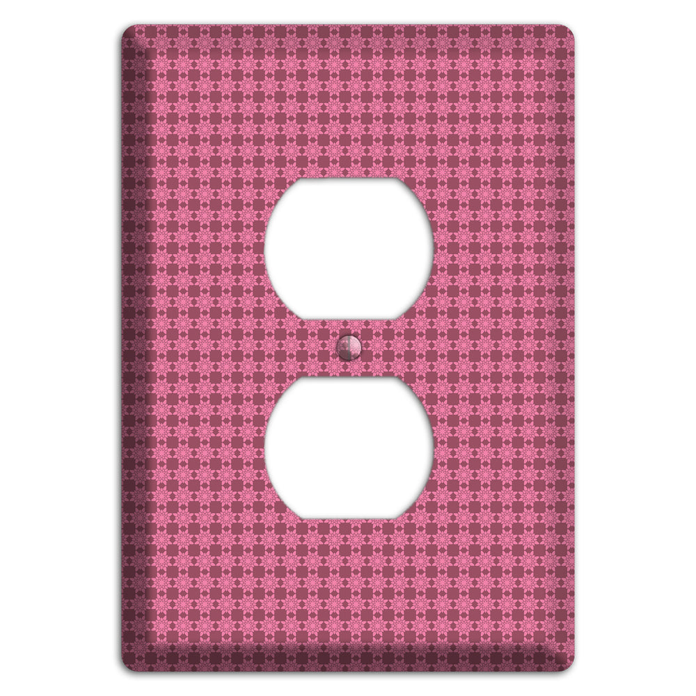 Multi Pink Tiled Duplex Outlet Wallplate