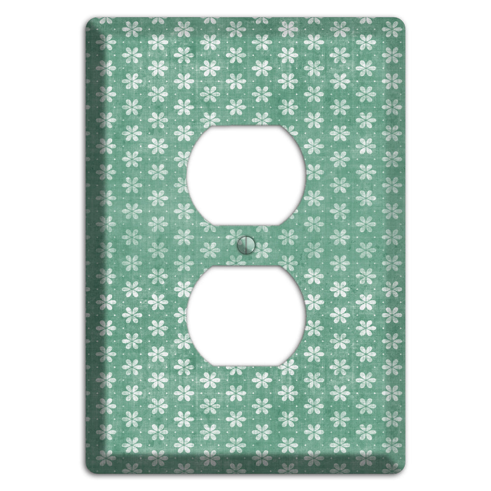 Mustard Grunge Floral Contour Duplex Outlet Wallplate