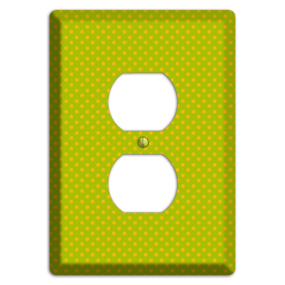 Multi Lime Tiny Polka Dots Duplex Outlet Wallplate