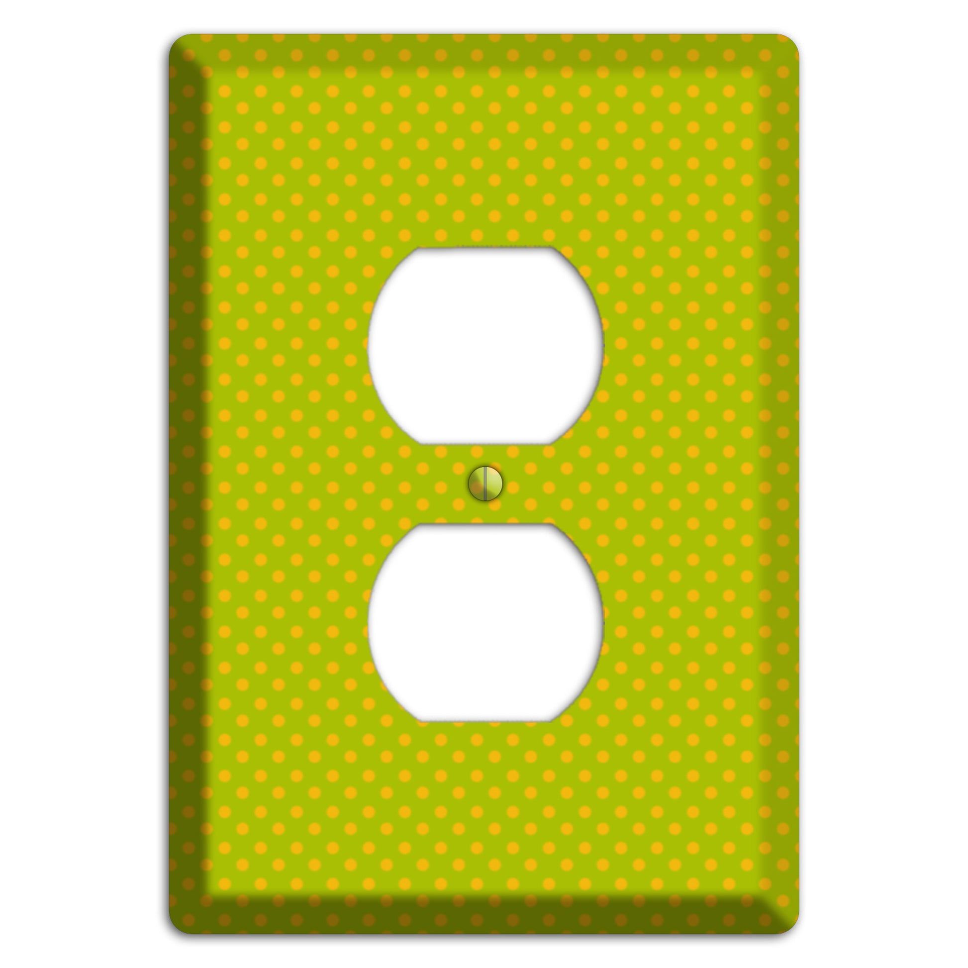 Multi Lime Tiny Polka Dots Duplex Outlet Wallplate
