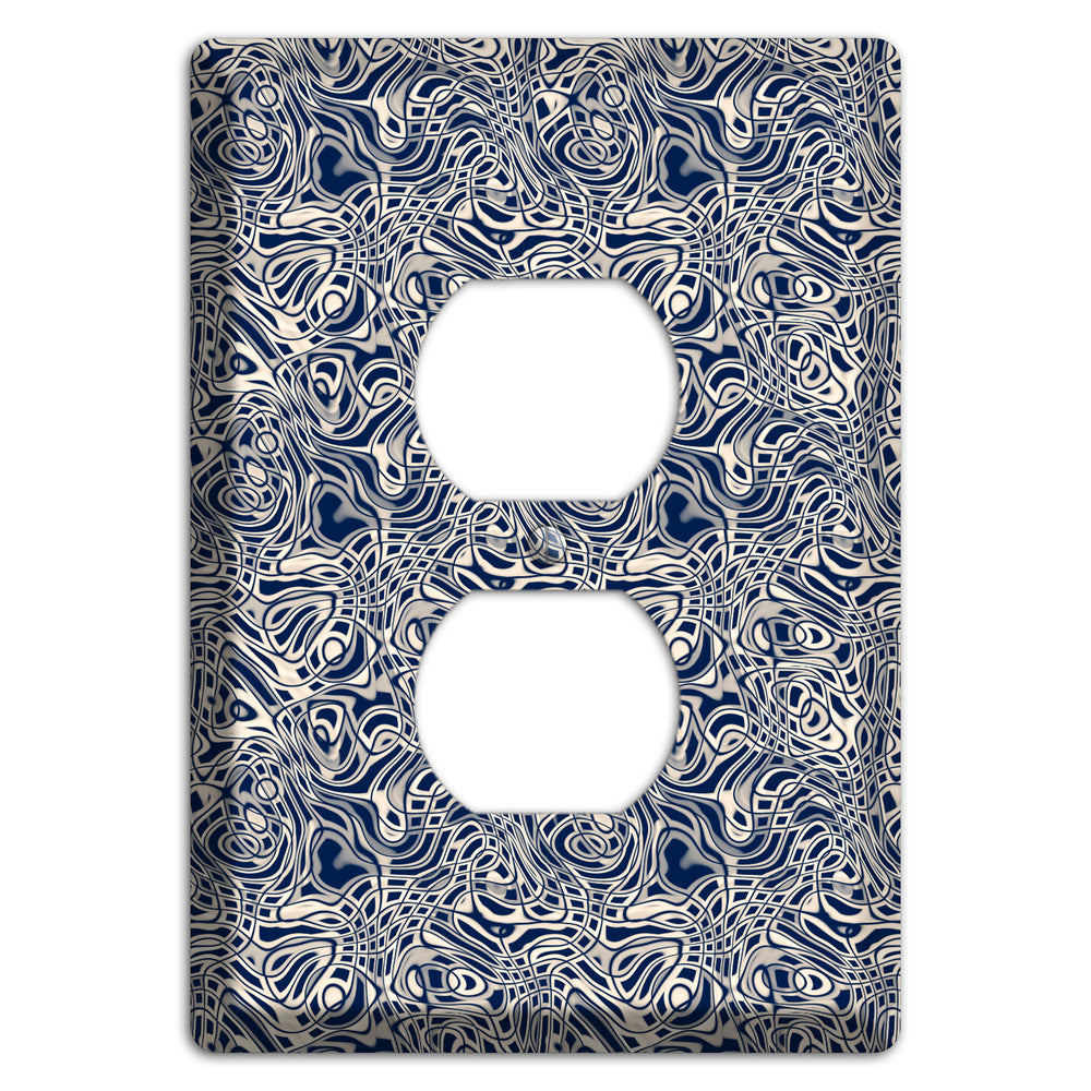 Blue Psychedelic Swirl Duplex Outlet Wallplate