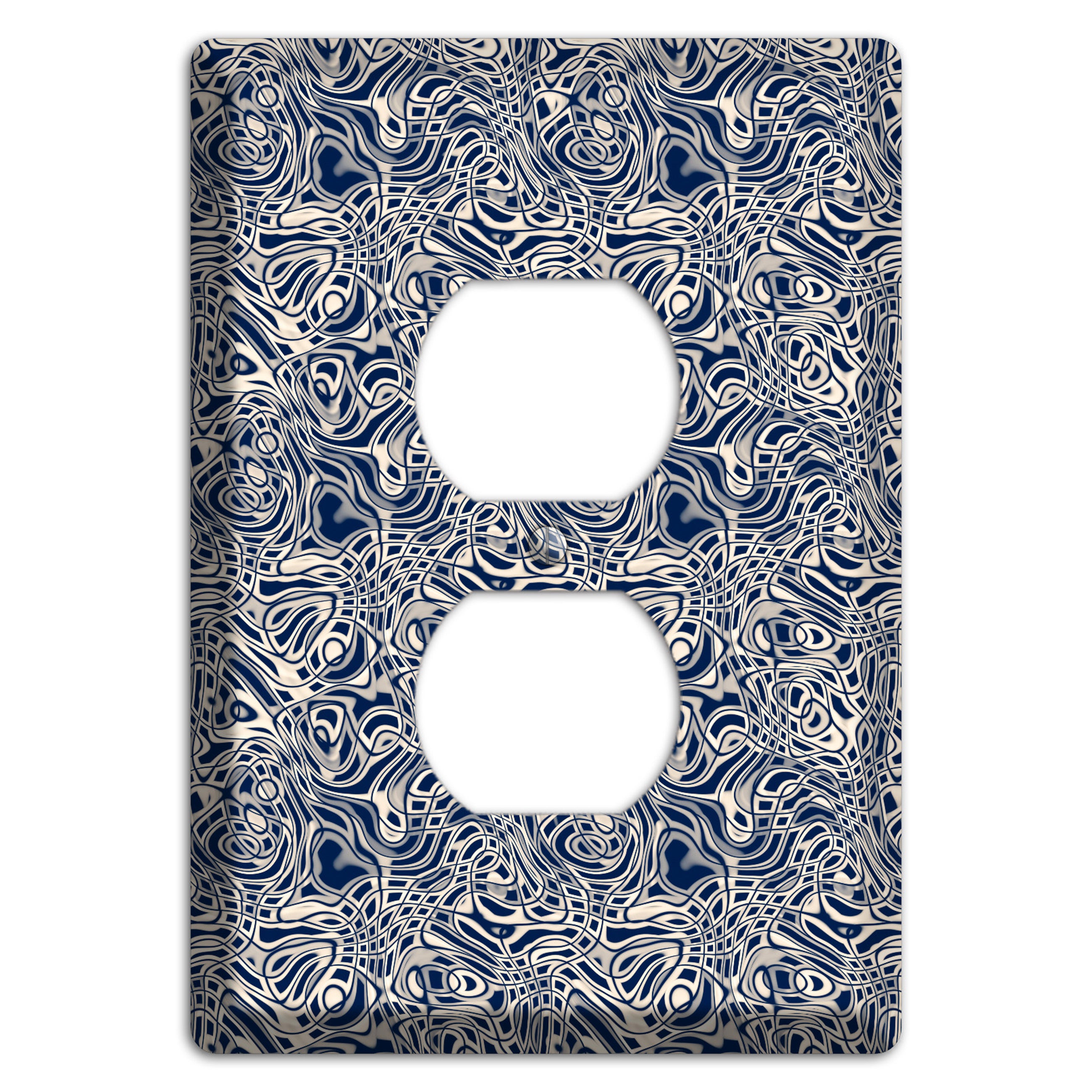 Blue Psychedelic Swirl Duplex Outlet Wallplate