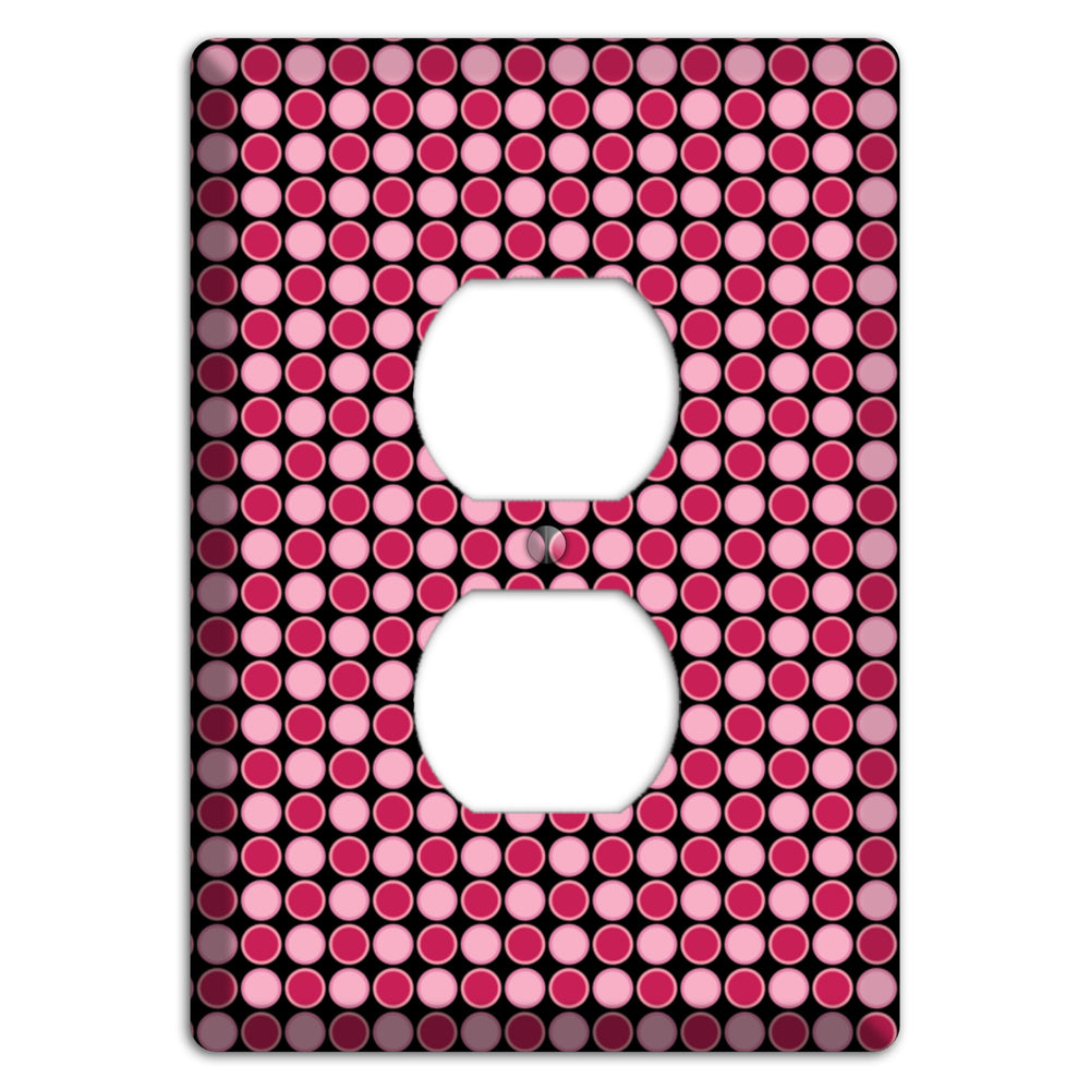 Fuschia and Pink Tiled Dots Duplex Outlet Wallplate