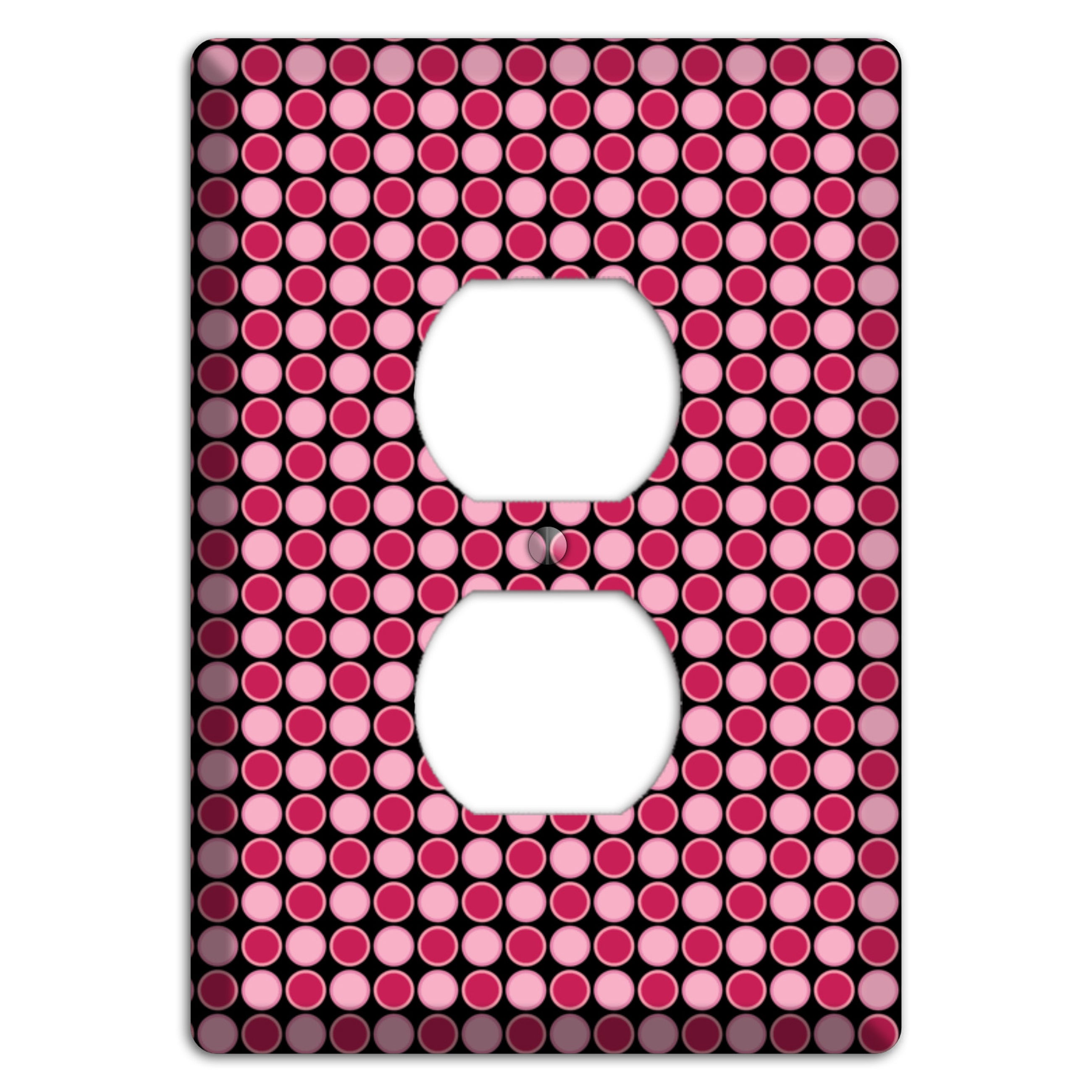 Fuschia and Pink Tiled Dots Duplex Outlet Wallplate