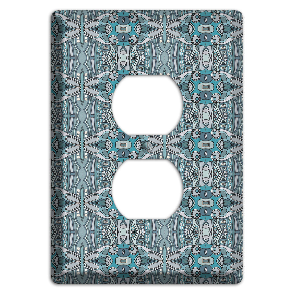 Blue Tapestry Duplex Outlet Wallplate