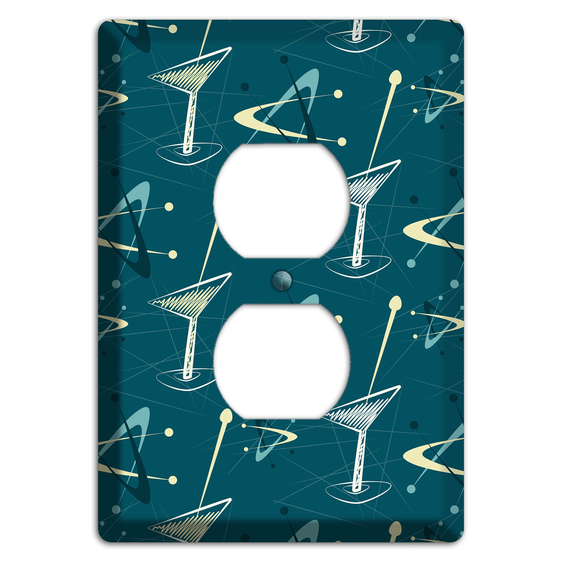 Navy Cocktail Hour Duplex Outlet Wallplate