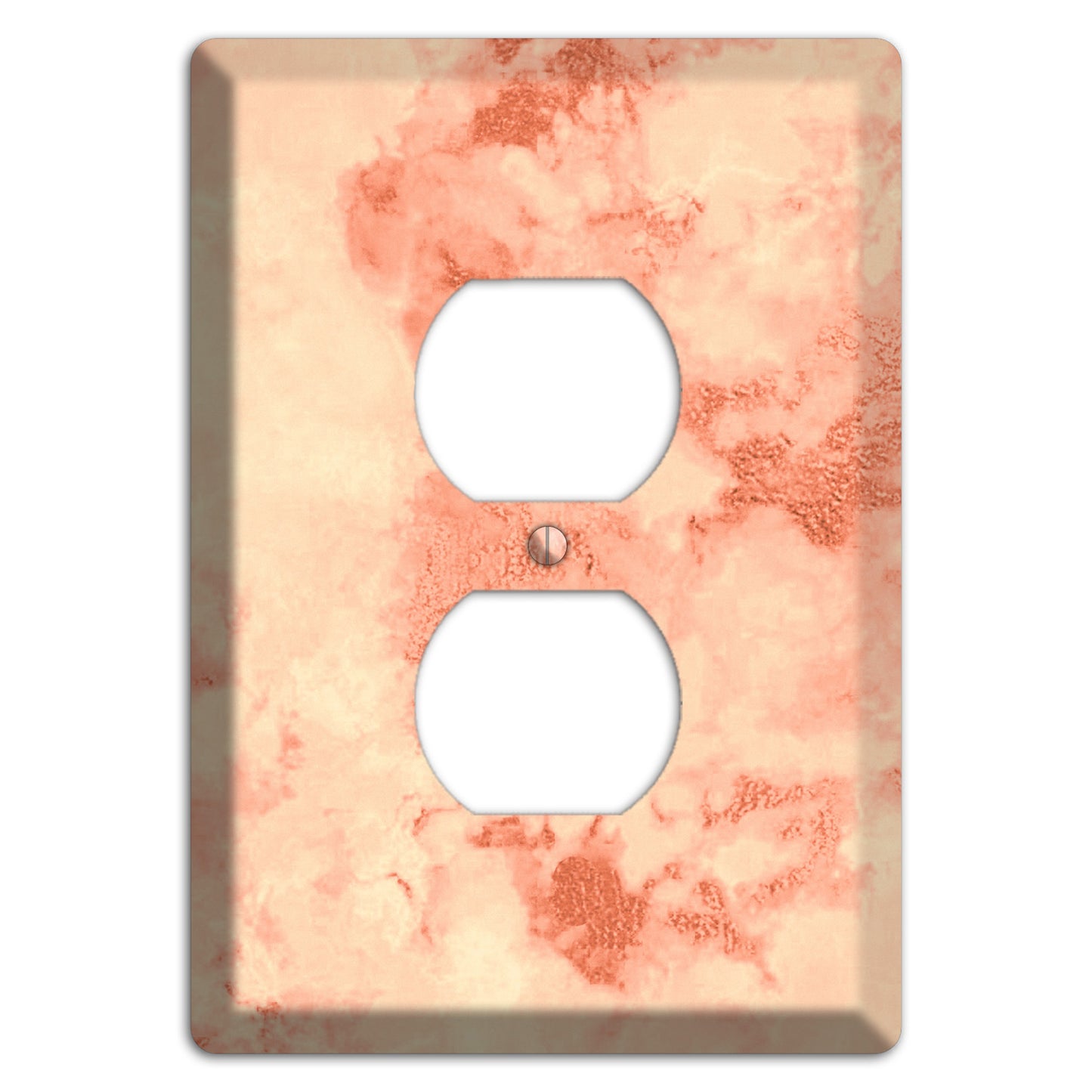 Apricot Peach Marble Duplex Outlet Wallplate
