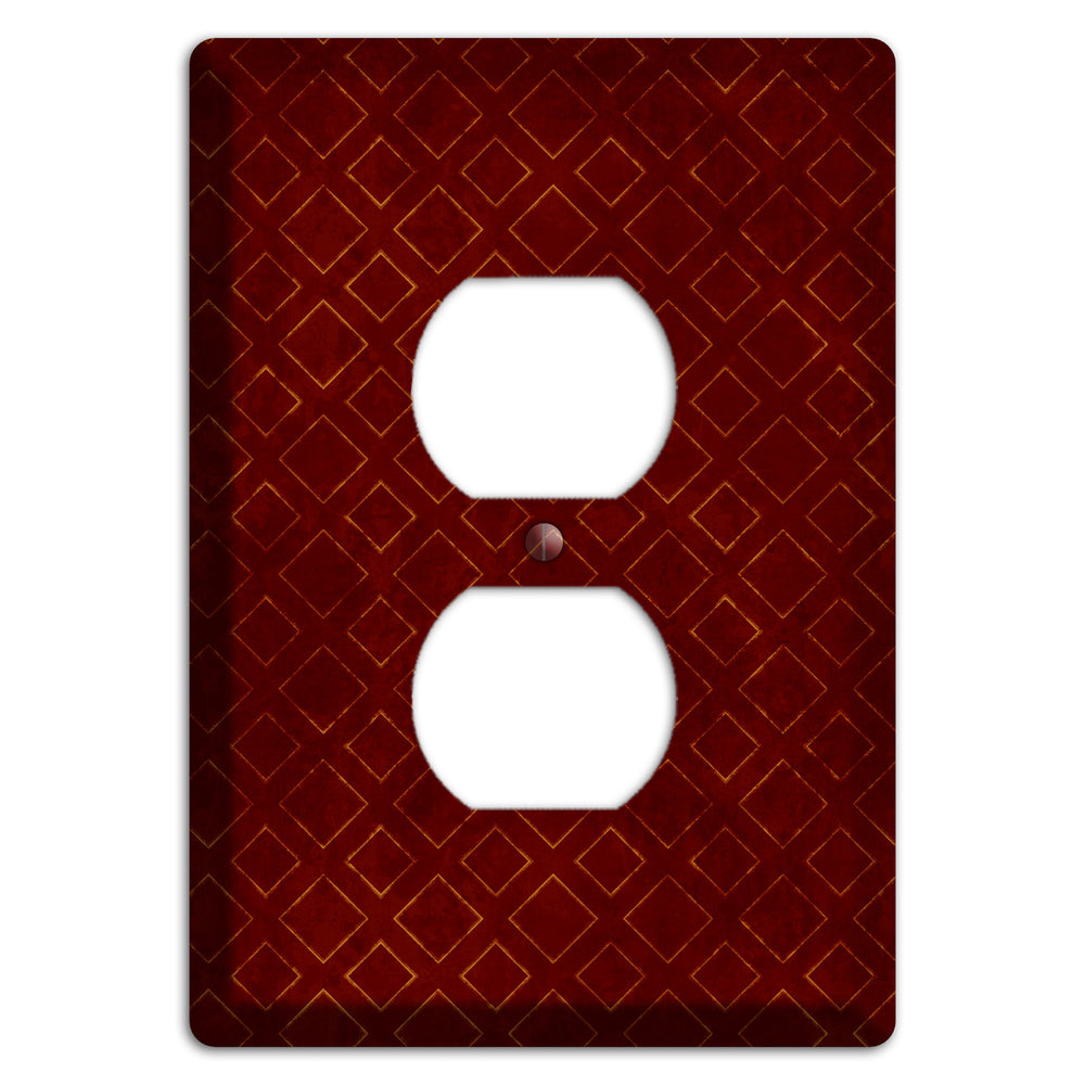 Maroon Diamonds Duplex Outlet Wallplate