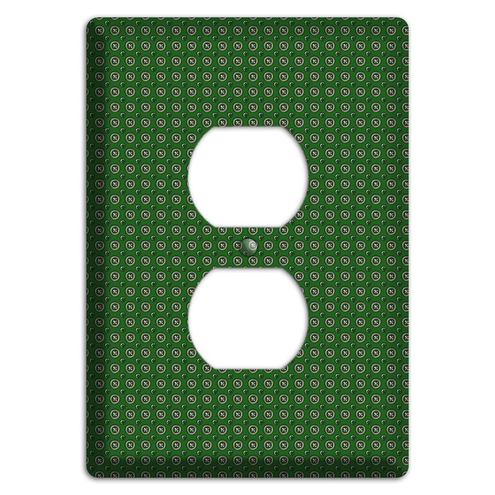 Green Concentric Dots Duplex Outlet Wallplate