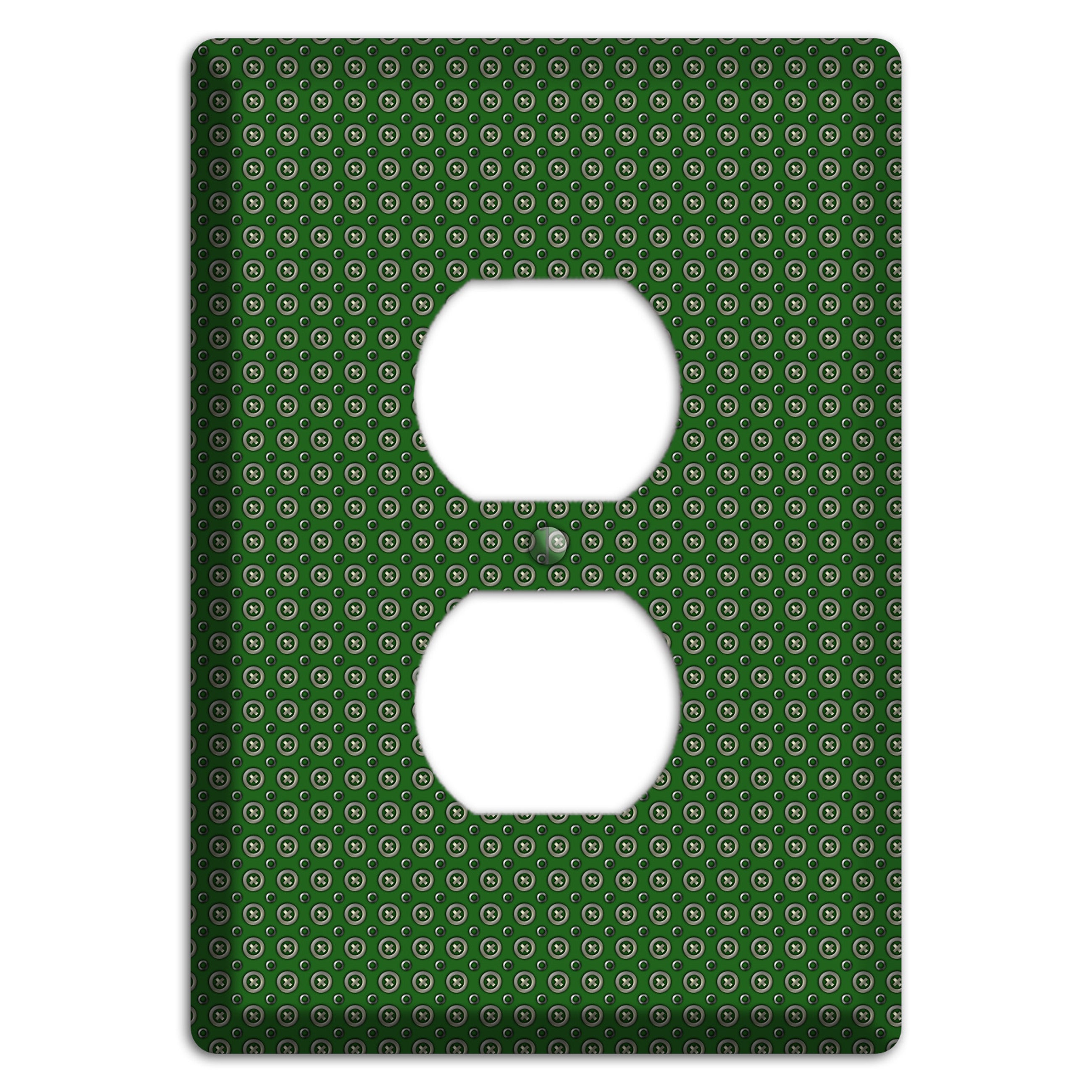 Green Concentric Dots Duplex Outlet Wallplate