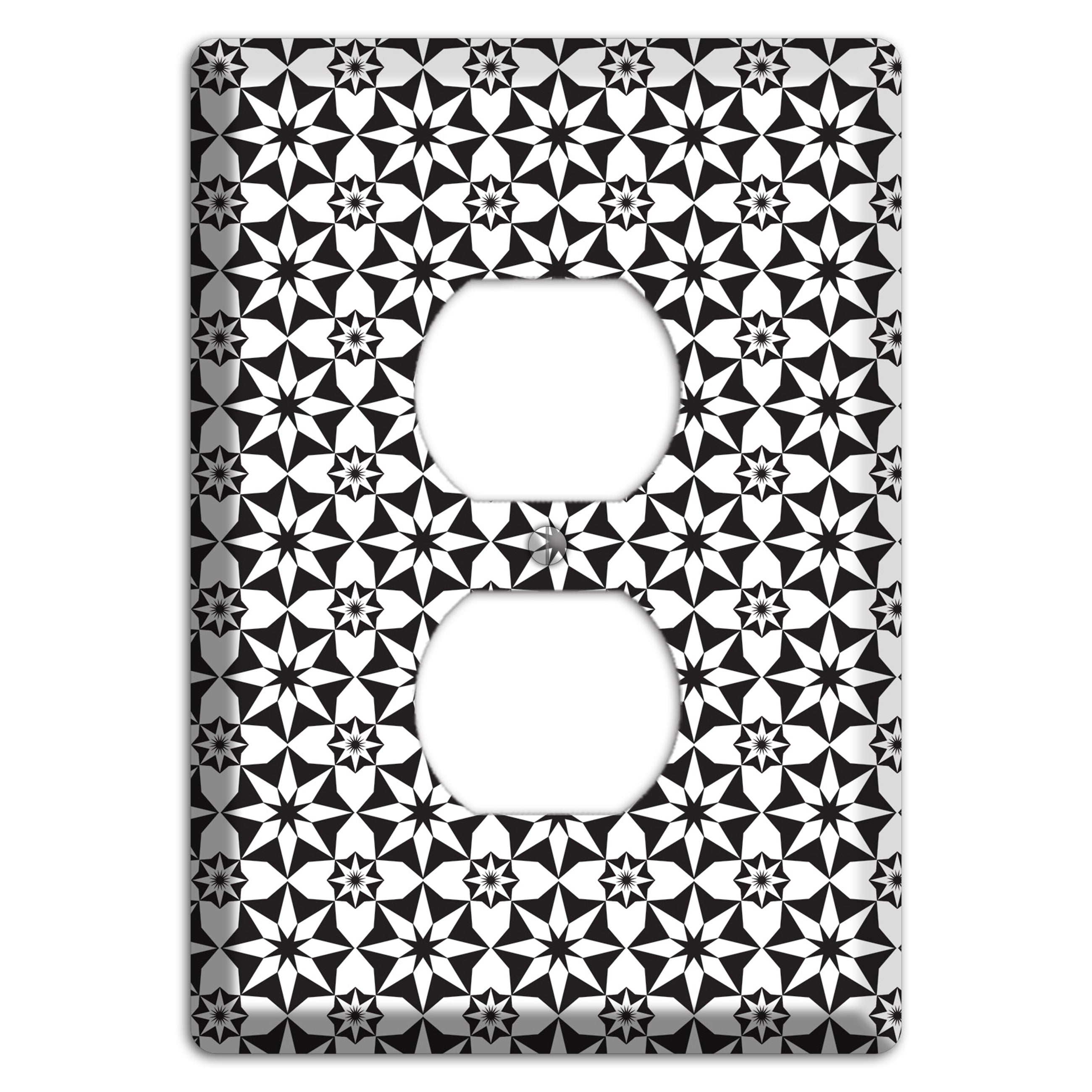 White with Black Foulard 2 Duplex Outlet Wallplate