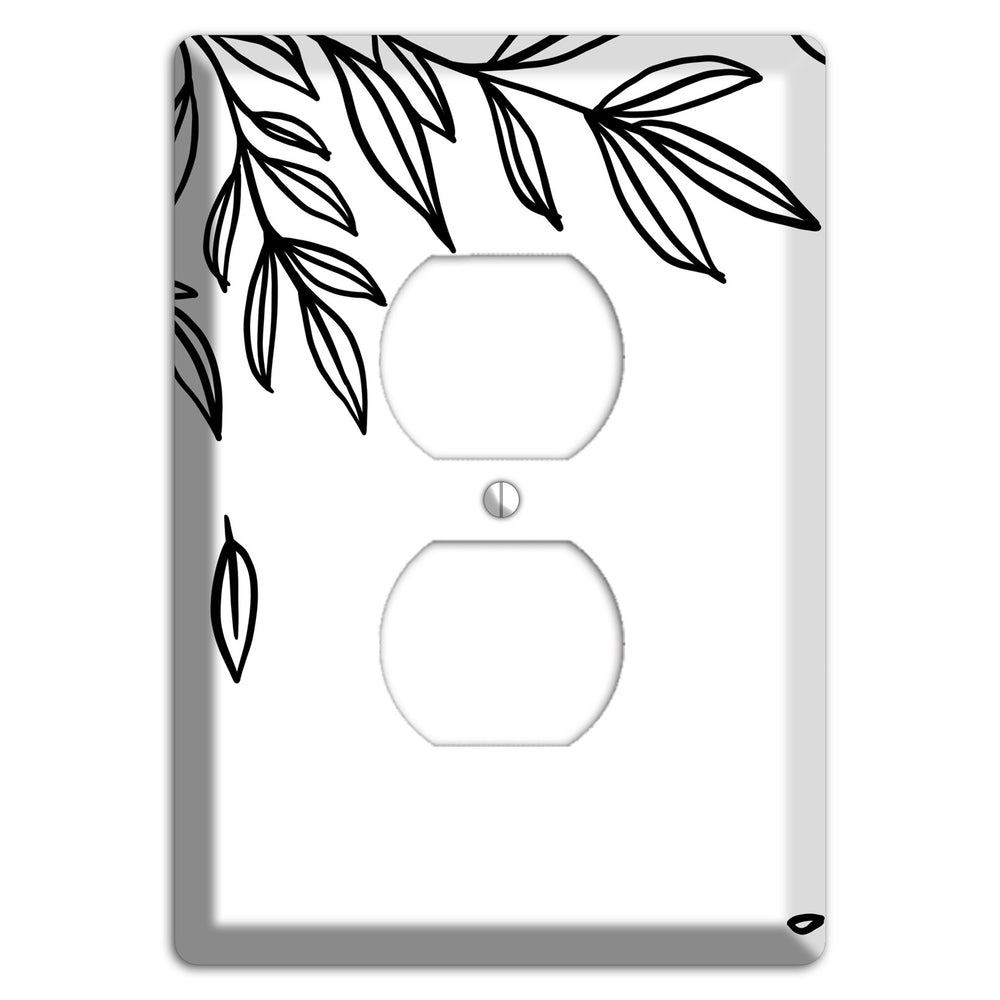 Hand-Drawn Floral 3 Duplex Outlet Wallplate