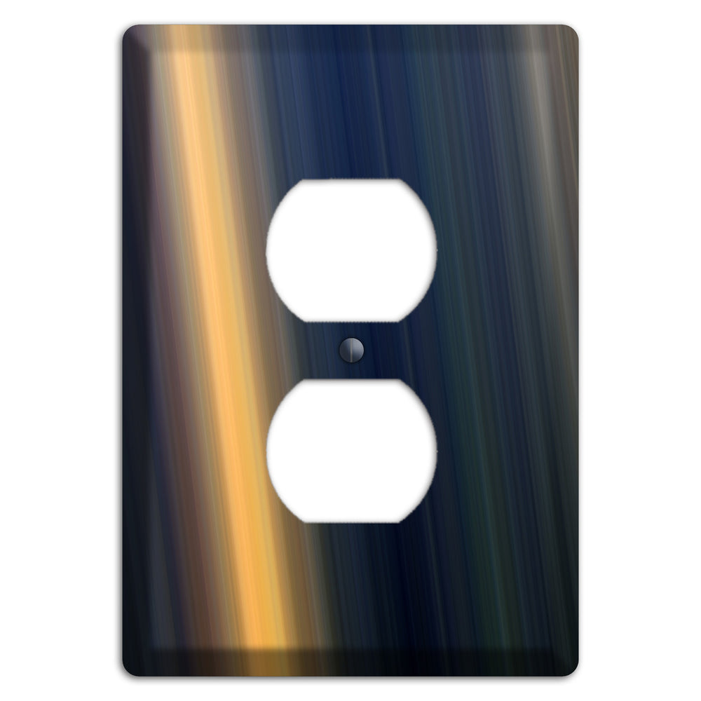 Black with Orange Ray of Light Duplex Outlet Wallplate