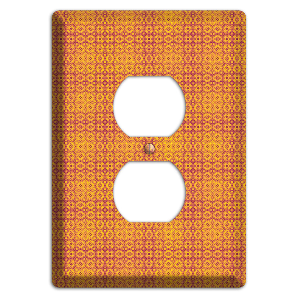 Multi Orange Arabesque Duplex Outlet Wallplate