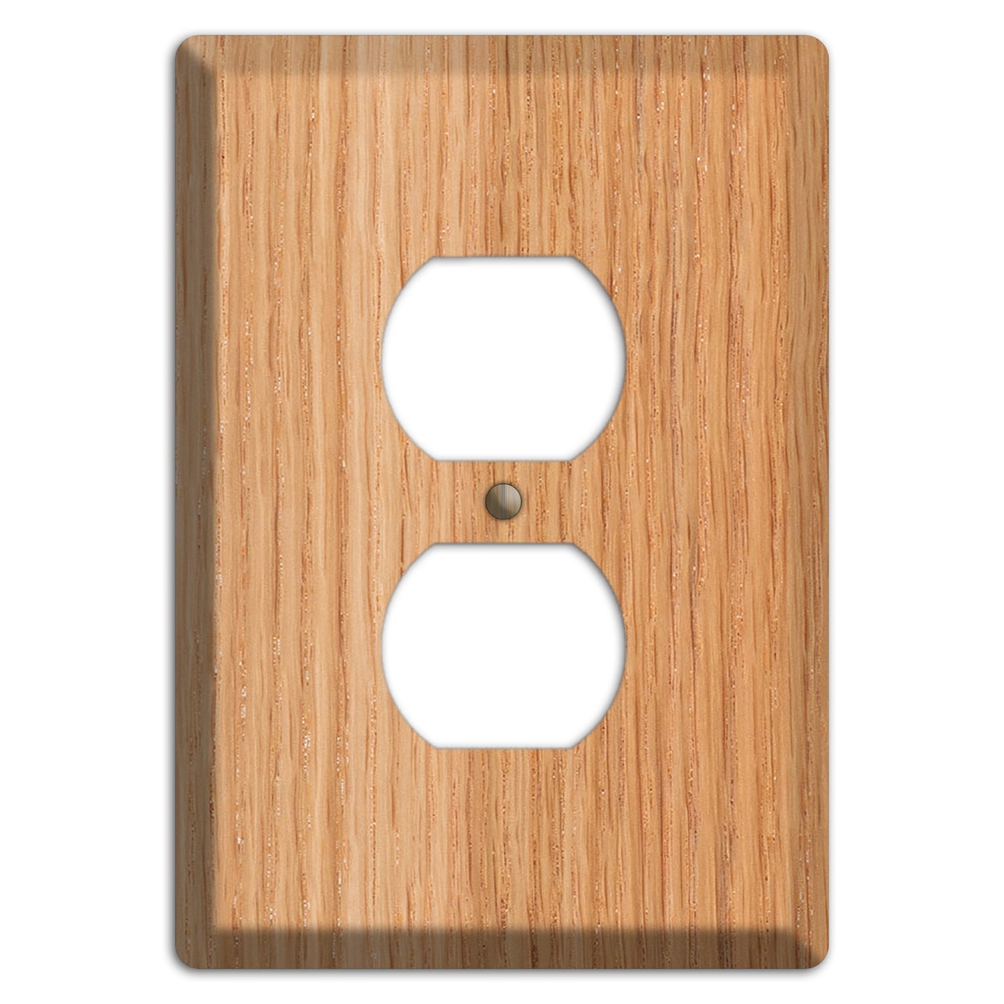 Unfinished Red Oak Wood Duplex Outlet Cover Plate