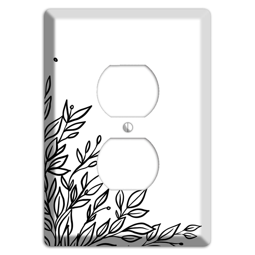 Hand-Drawn Floral 17 Duplex Outlet Wallplate