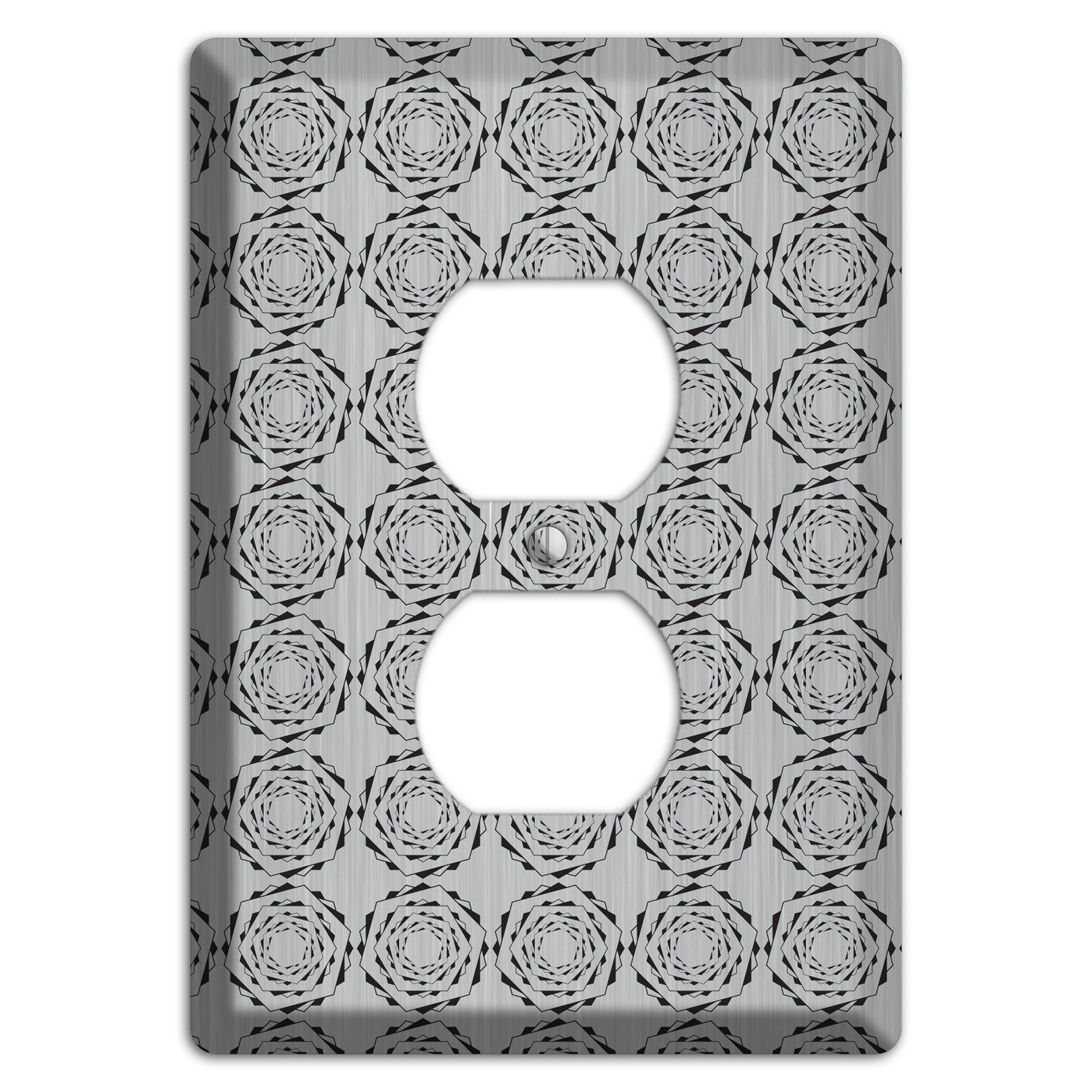 Hexagon Rotation  Stainless Duplex Outlet Wallplate