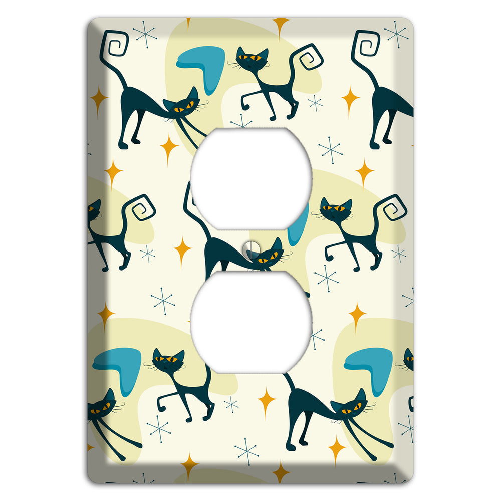 Black Cats Duplex Outlet Wallplate
