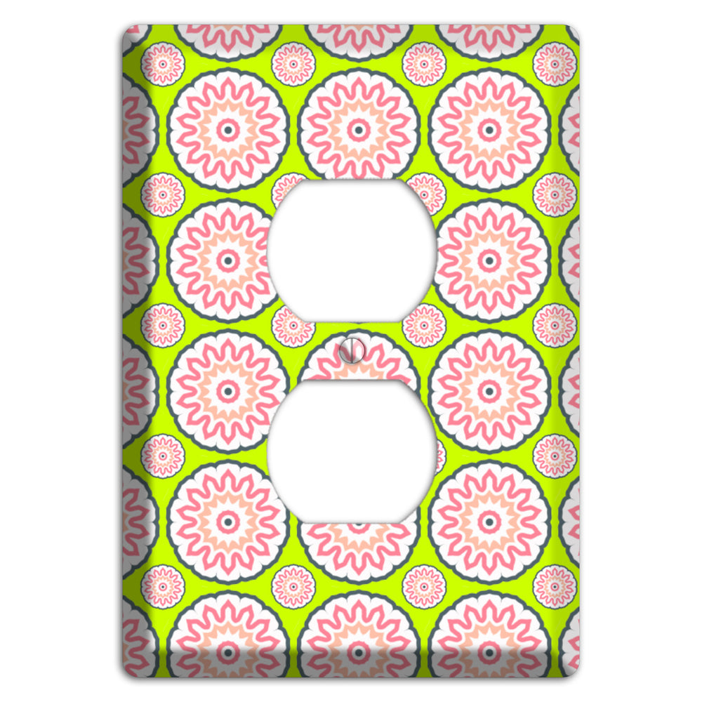 Green with Tiled Suzani Duplex Outlet Wallplate