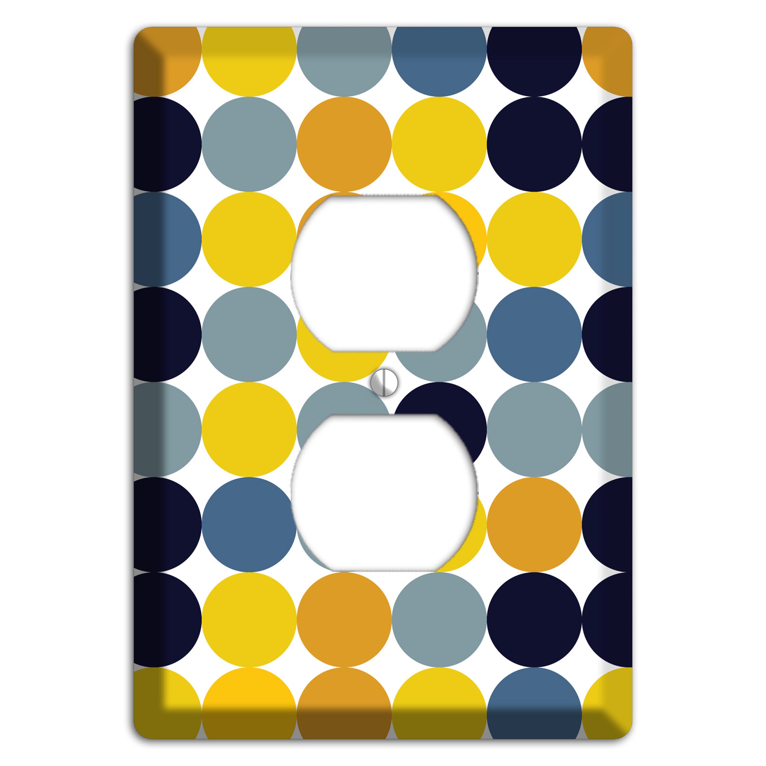 Multi Yellow and Blue Dots Duplex Outlet Wallplate