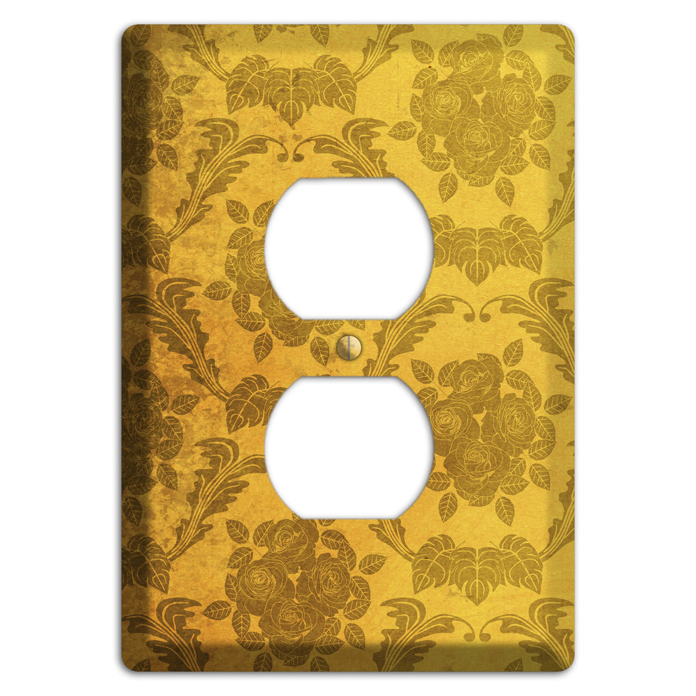 Tusock Vintage Rose Damask Duplex Outlet Wallplate
