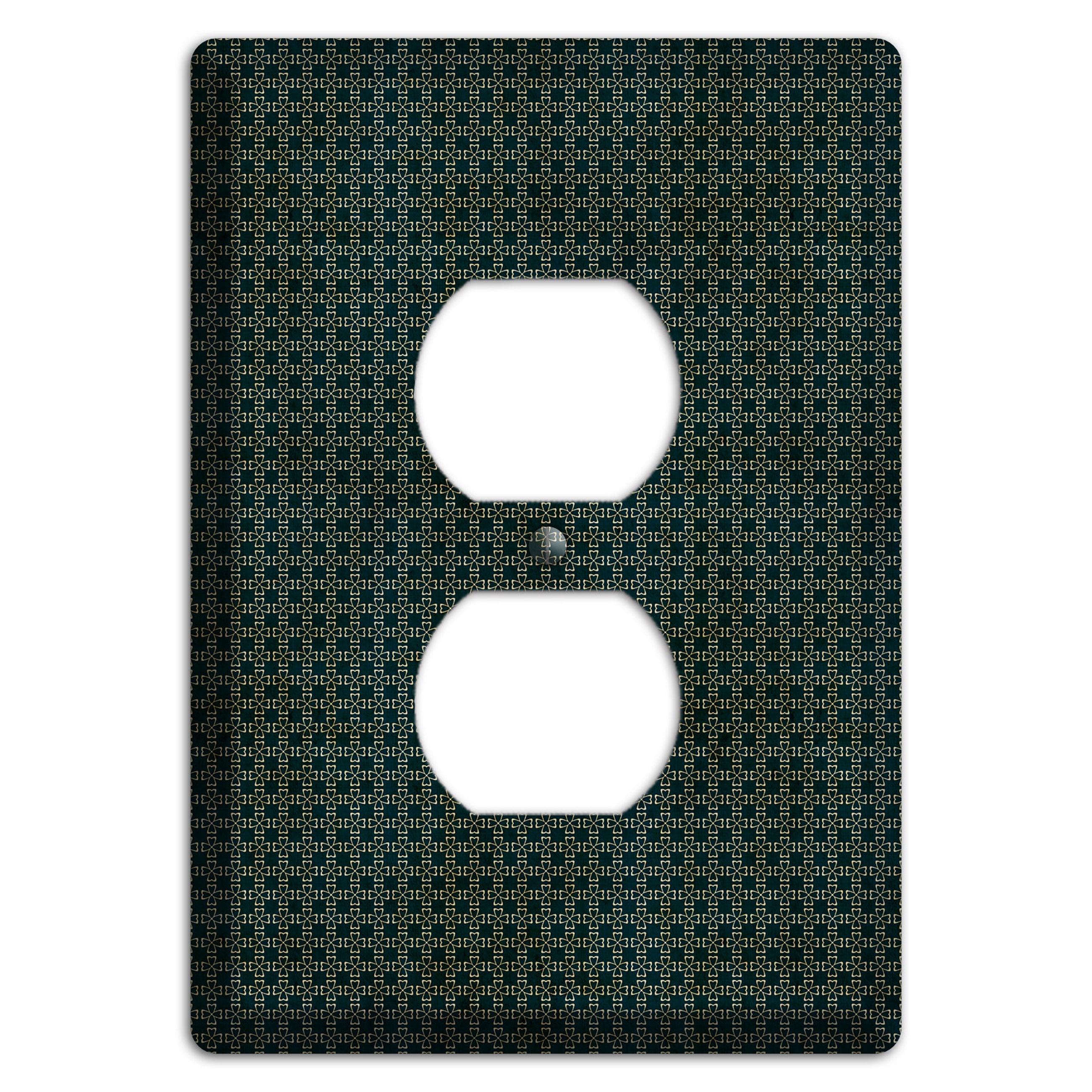 Dark Green Grunge Tiny Arabesque Duplex Outlet Wallplate
